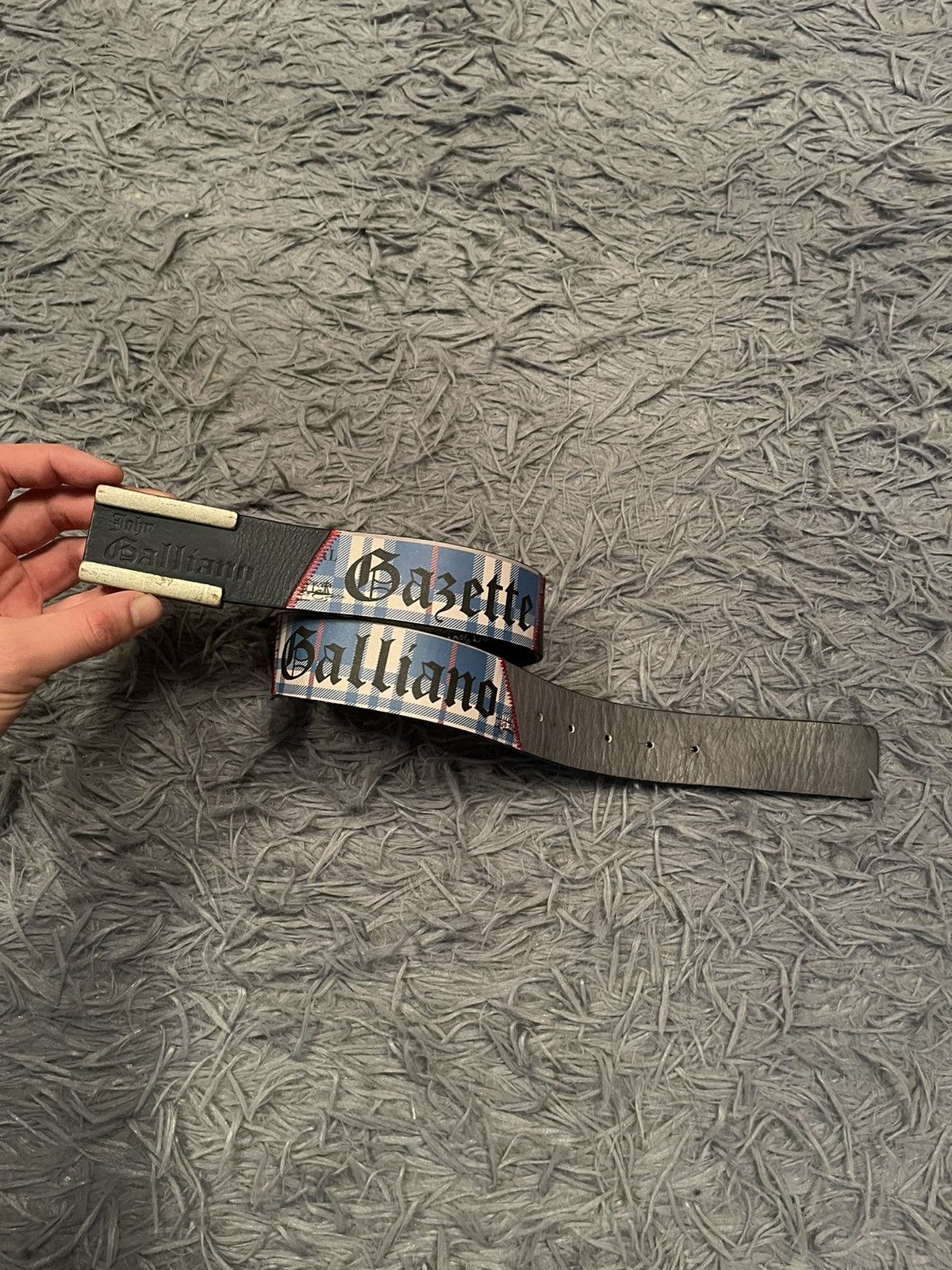 John Galliano × Vintage John Galliano 00s vintage Gazette Newspaper pattern belt Size ONE SIZE - 1 Thumbnail