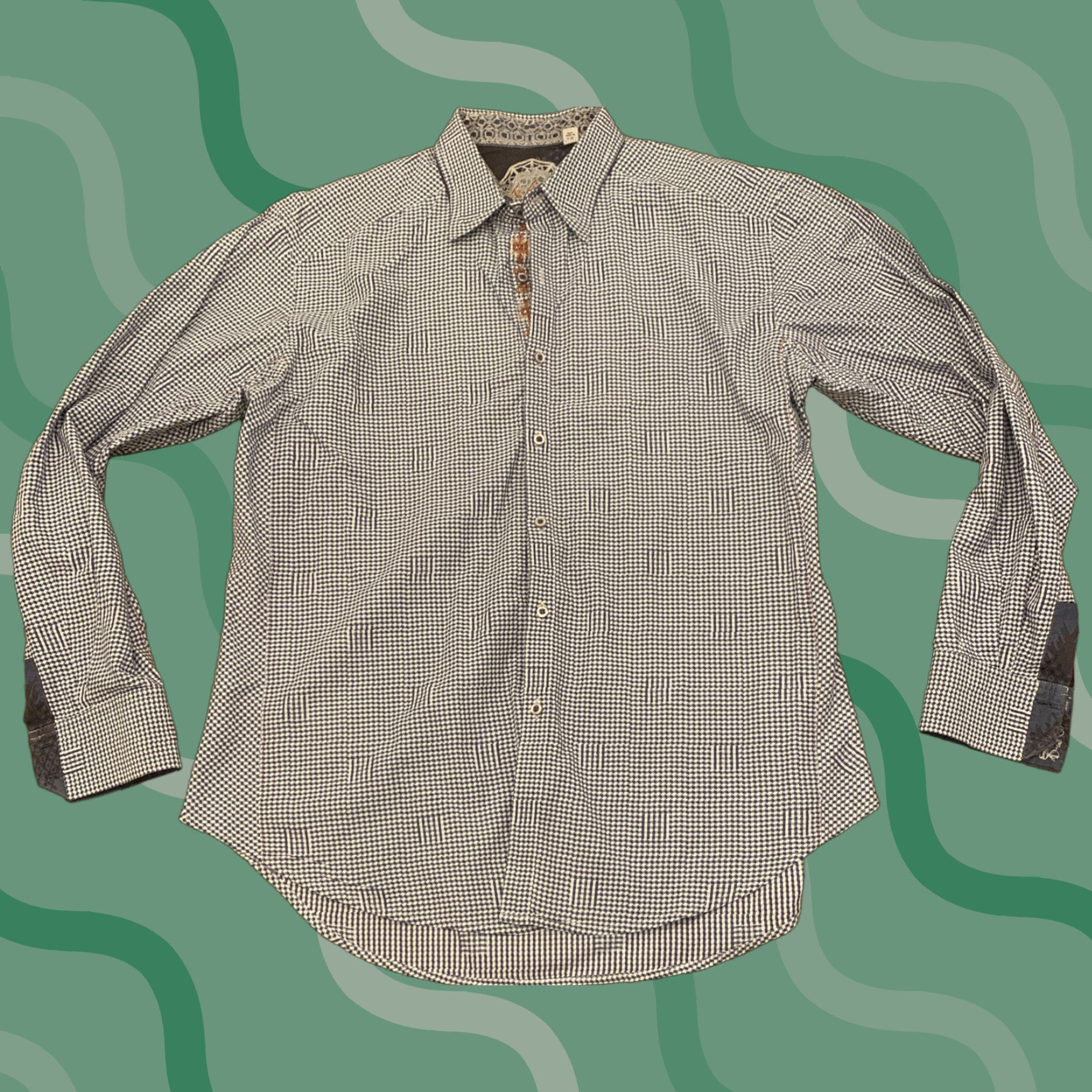 Robert Graham Robert Graham Shirt Men's Long Sleeve Button-Down Cotton Purple L Modern Geometric Logo Mens Size US L / EU 52-54 / 3 - 1 Thumbnail