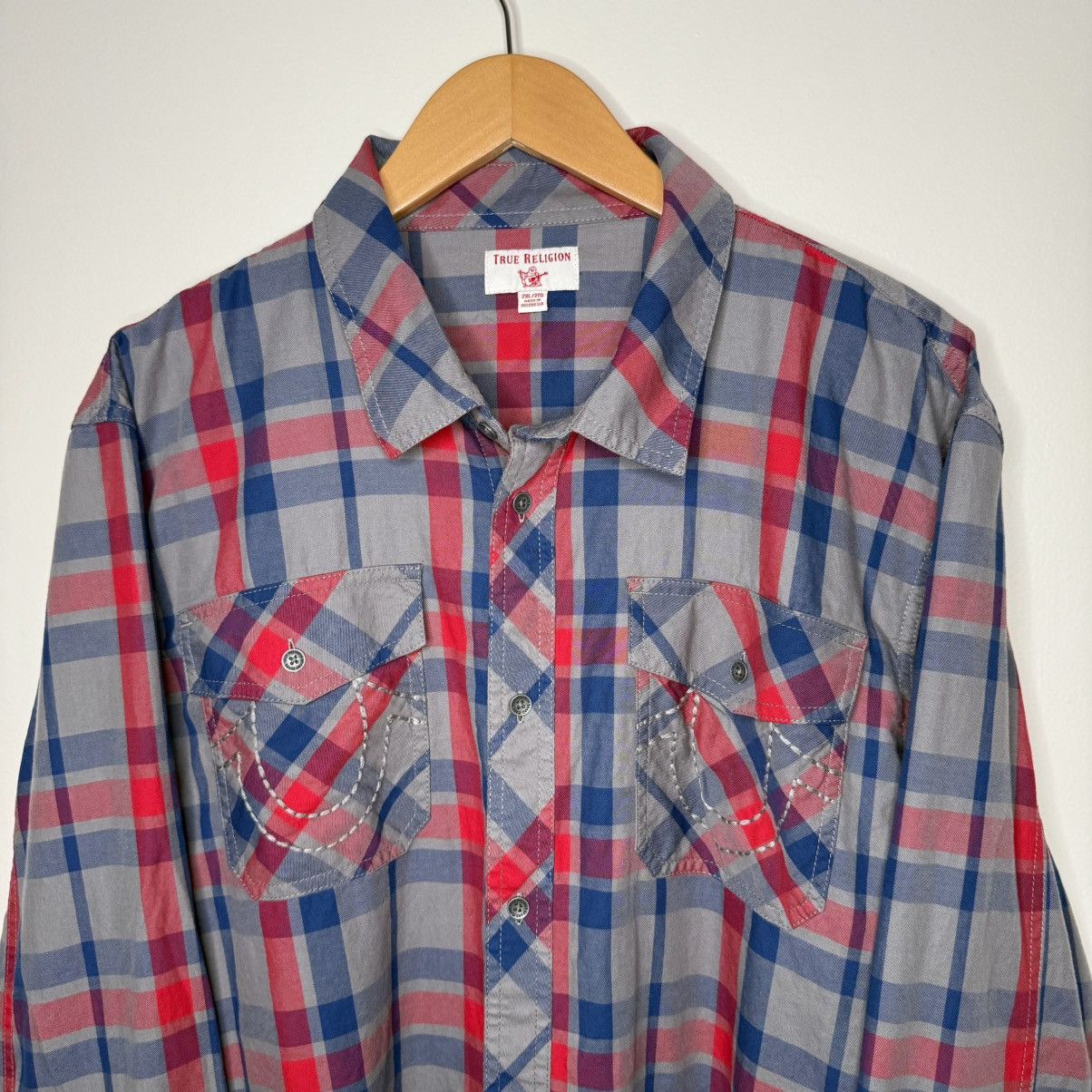 True Religion True Religion Men’s Plaid Button-Up Shirt Size XXL New Size US XXL / EU 58 / 5 - 3 Thumbnail