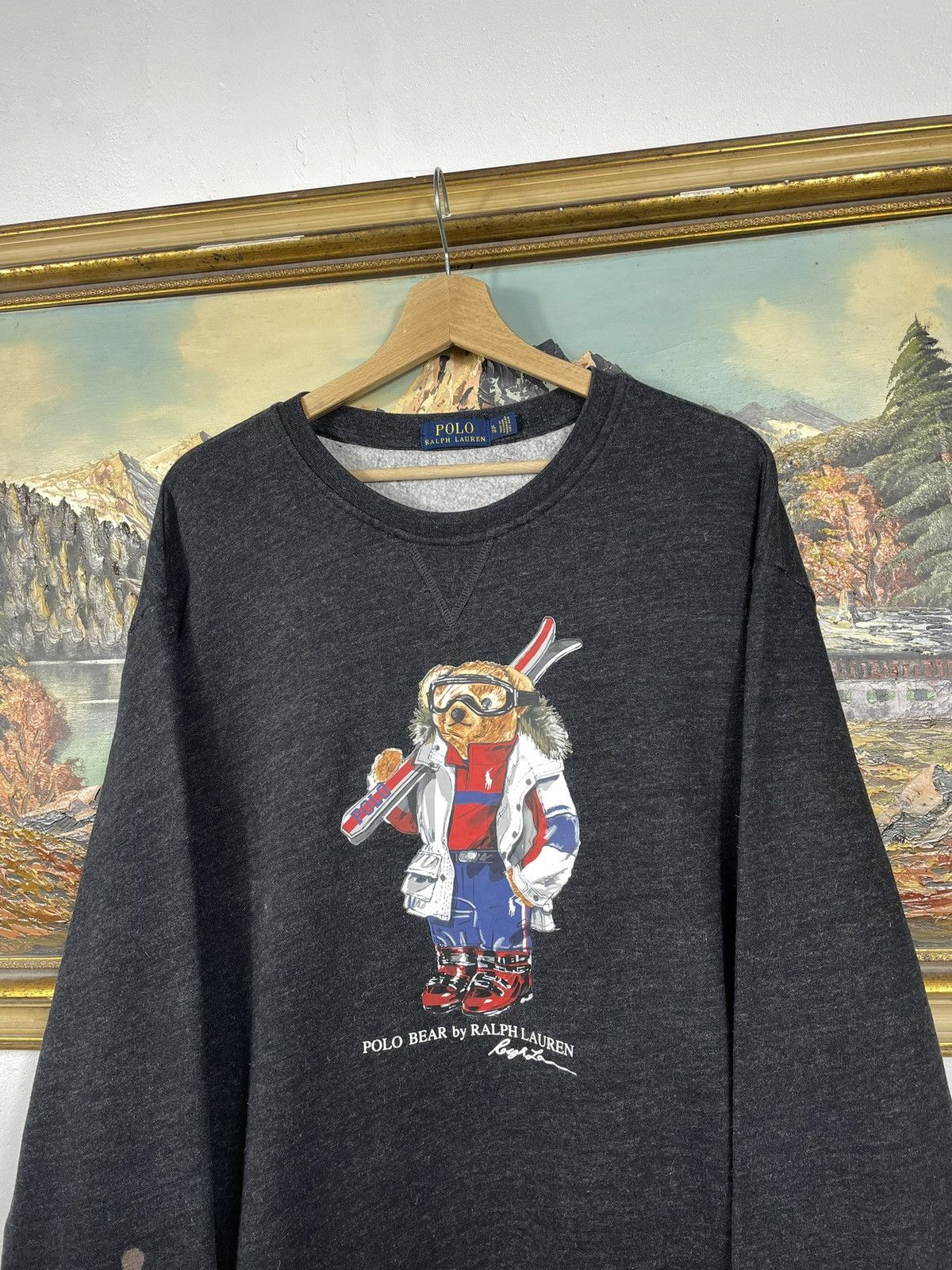 Designer × Polo Ralph Lauren × Ralph Lauren Polo Ralph Lauren Dark Grey Crewneck Sweater Kanye West Size US XL / EU 56 / 4 - 4 Thumbnail