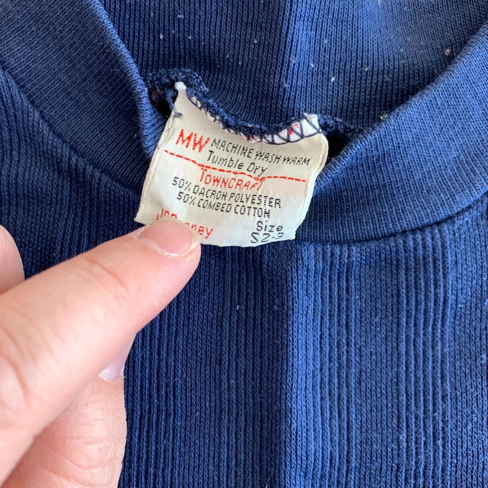 JCPenney VINTAGE 70s JcPenney Towncraft Ribbed T-Shirt Tee Shirt Blue Boys 2T Mens Girls Size US XS / EU 42 / 0 - 3 Thumbnail