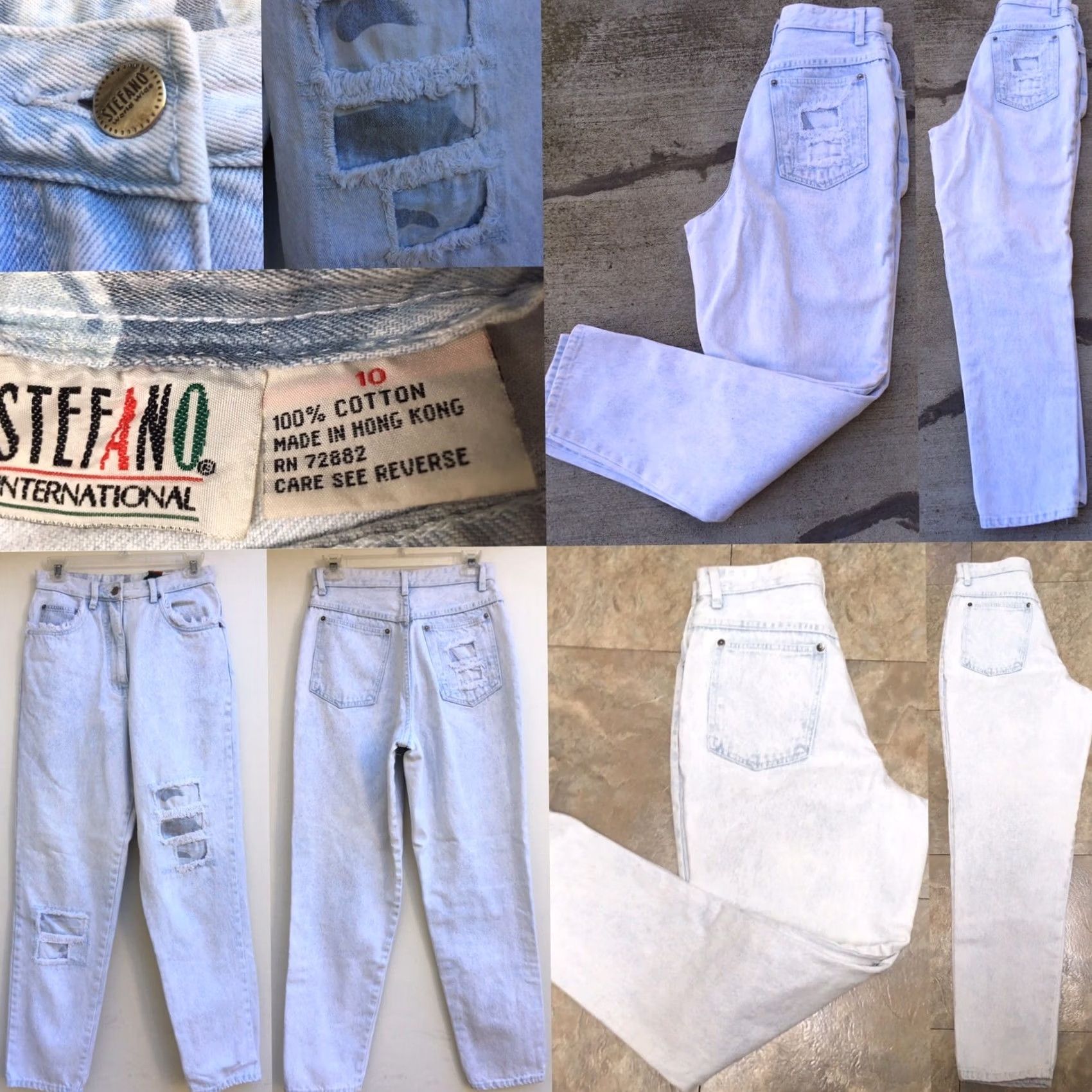 Vintage VINTAGE Stefano International Acid Wash High Waist Tapered Leg Jeans 28" 80s 90s Denim Blue Women Mens Jeans Size 32" / US 10 / IT 46 - 3 Thumbnail