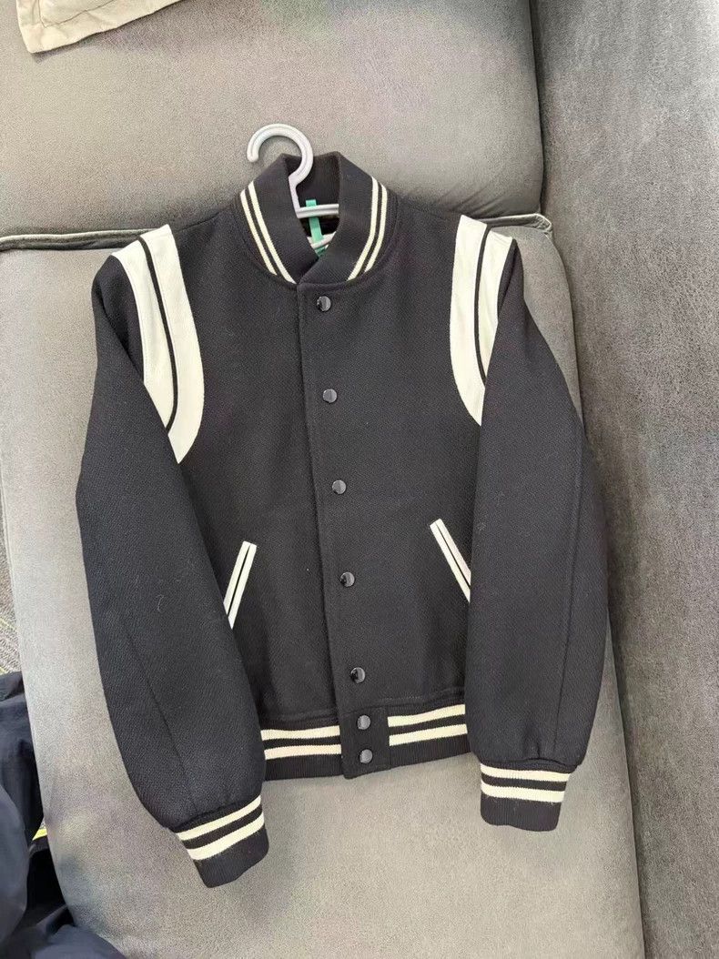 Saint Laurent Paris Saint Laurent Black and White Baseball Jacket Size US M / EU 48-50 / 2 - 1 Thumbnail