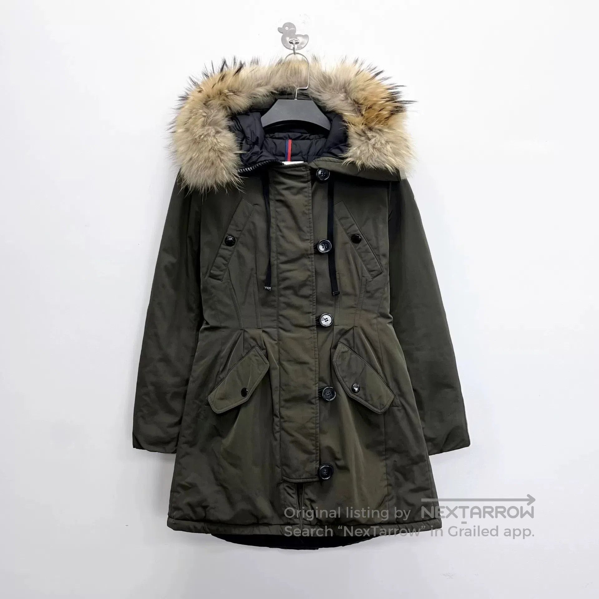 Moncler Moncler Green Fox Fur Collar Down Jacket. Size S / US 4 / IT 40 - 1 Thumbnail