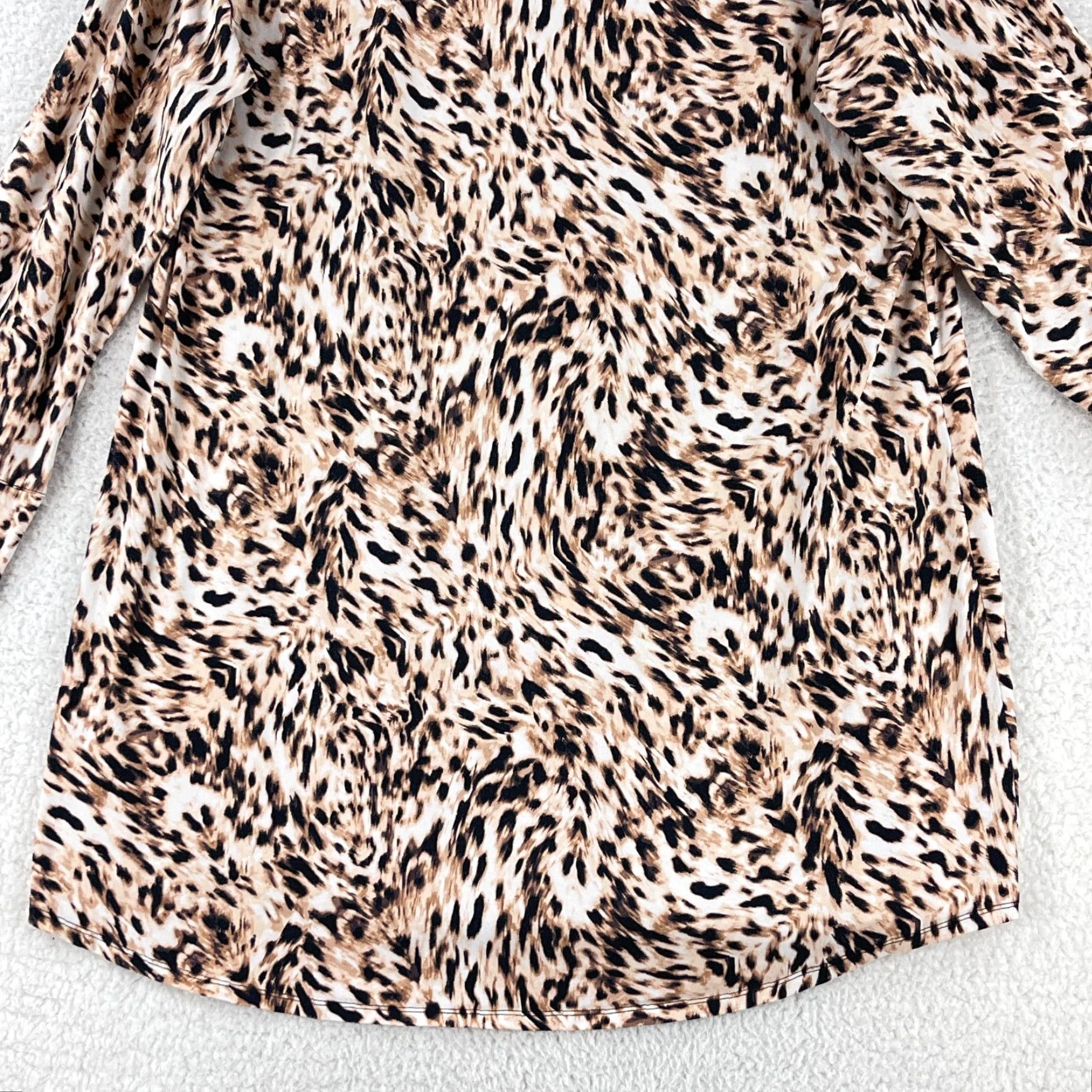Vintage Soma Brown Animal Print Long Sleeve Pajama Dress Womens Pullover Size XXLarge Size XXL / US 16-18 / IT 52-54 - 4 Thumbnail