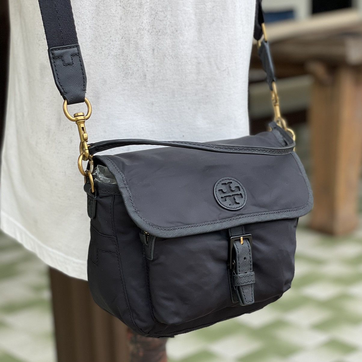 Tory Burch Tory Burch Scout Nylon Black Crossbody Size ONE SIZE - 12 Thumbnail