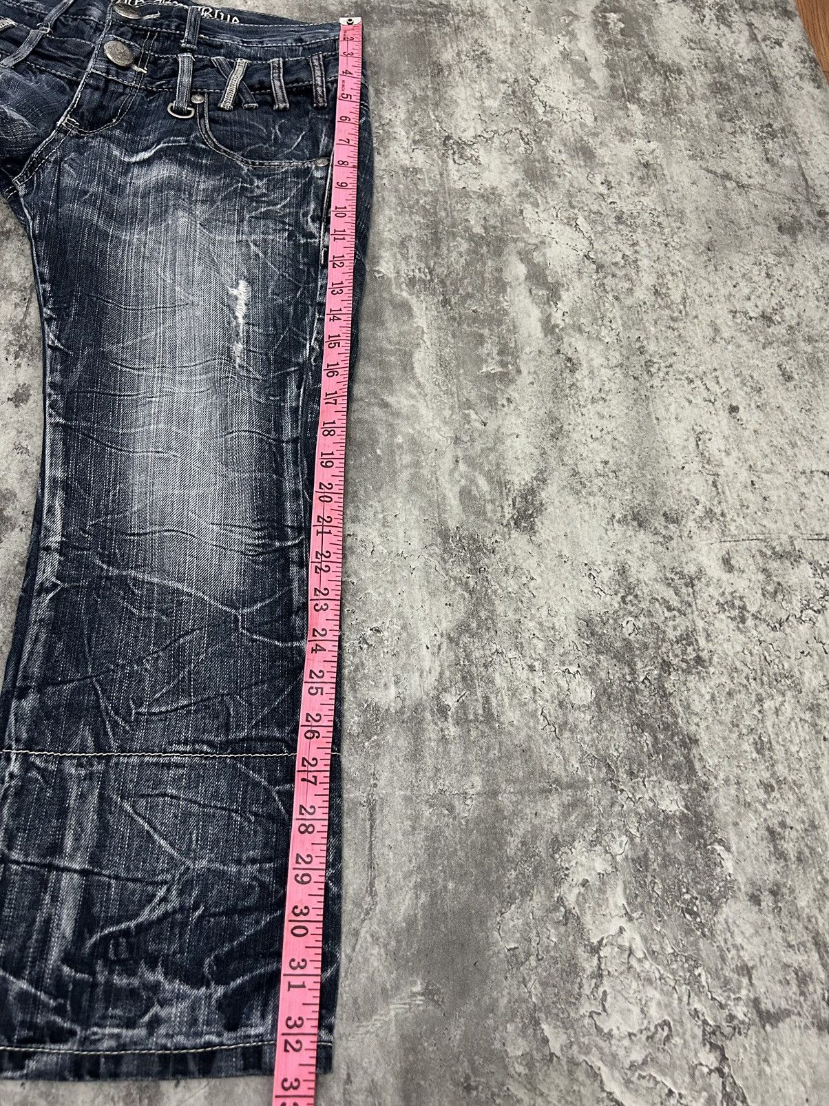 If Six Was Nine Blow By Blue Double Distressed Cropped Jeans Size US 31 - 21 Thumbnail
