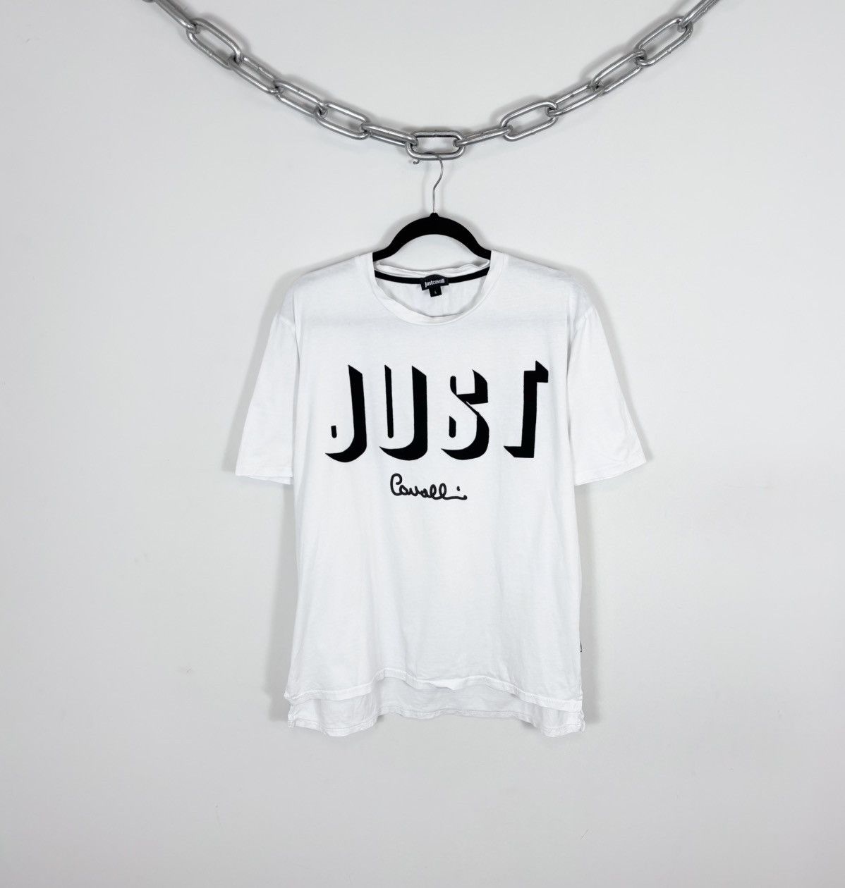 Just Cavalli Just Cavalli Men’s White Big Graphic Logo T-Shirt Tee Size US L / EU 52-54 / 3 - 1 Thumbnail
