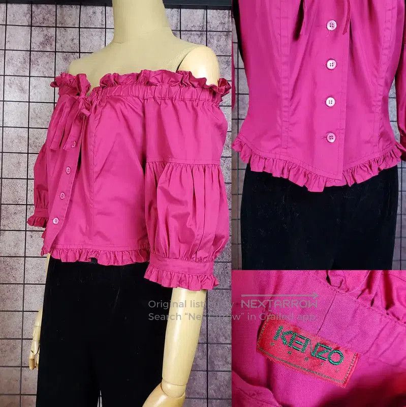 Kenzo KENZO Pink Ruffled Short Sleeve T-Shirt . Size M / US 6-8 / IT 42-44 - 1 Thumbnail