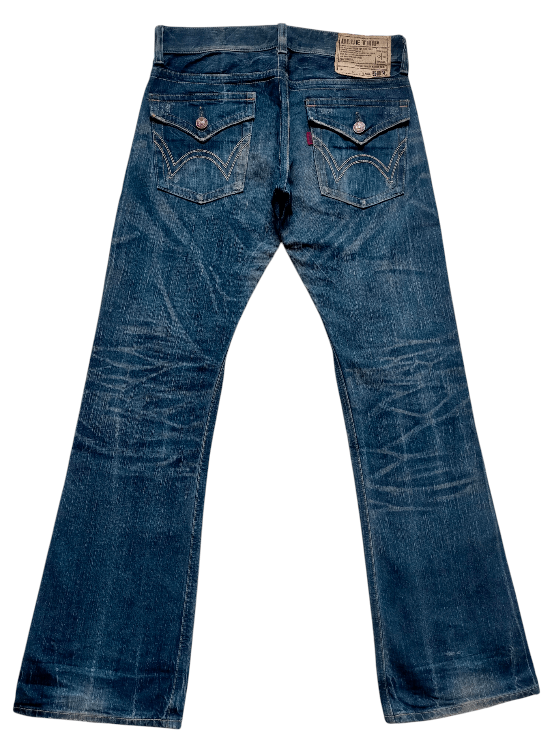 Edwin Flare Jeans Edwin 503 Blue Trip Boot cut Jeans Size US 33 - 1 Thumbnail