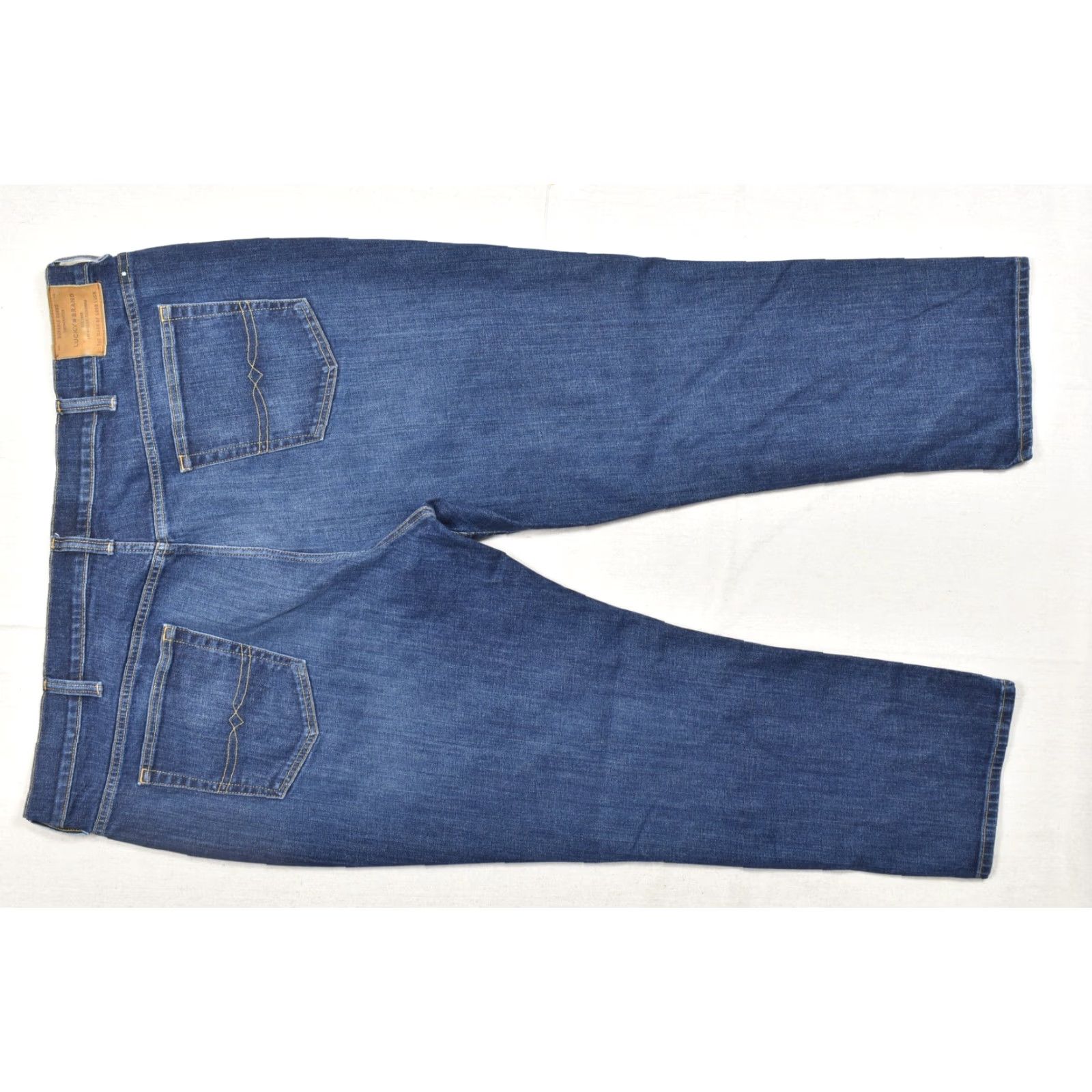 Lucky Brand Lucky Brand 410 Athletic Fit Jeans Men 48x30 Dark Wash Stretch Denim Straight 5-Pocket Regular Inseam 30 Color Blue Mens Size US 32 / EU 48 - 8 Thumbnail