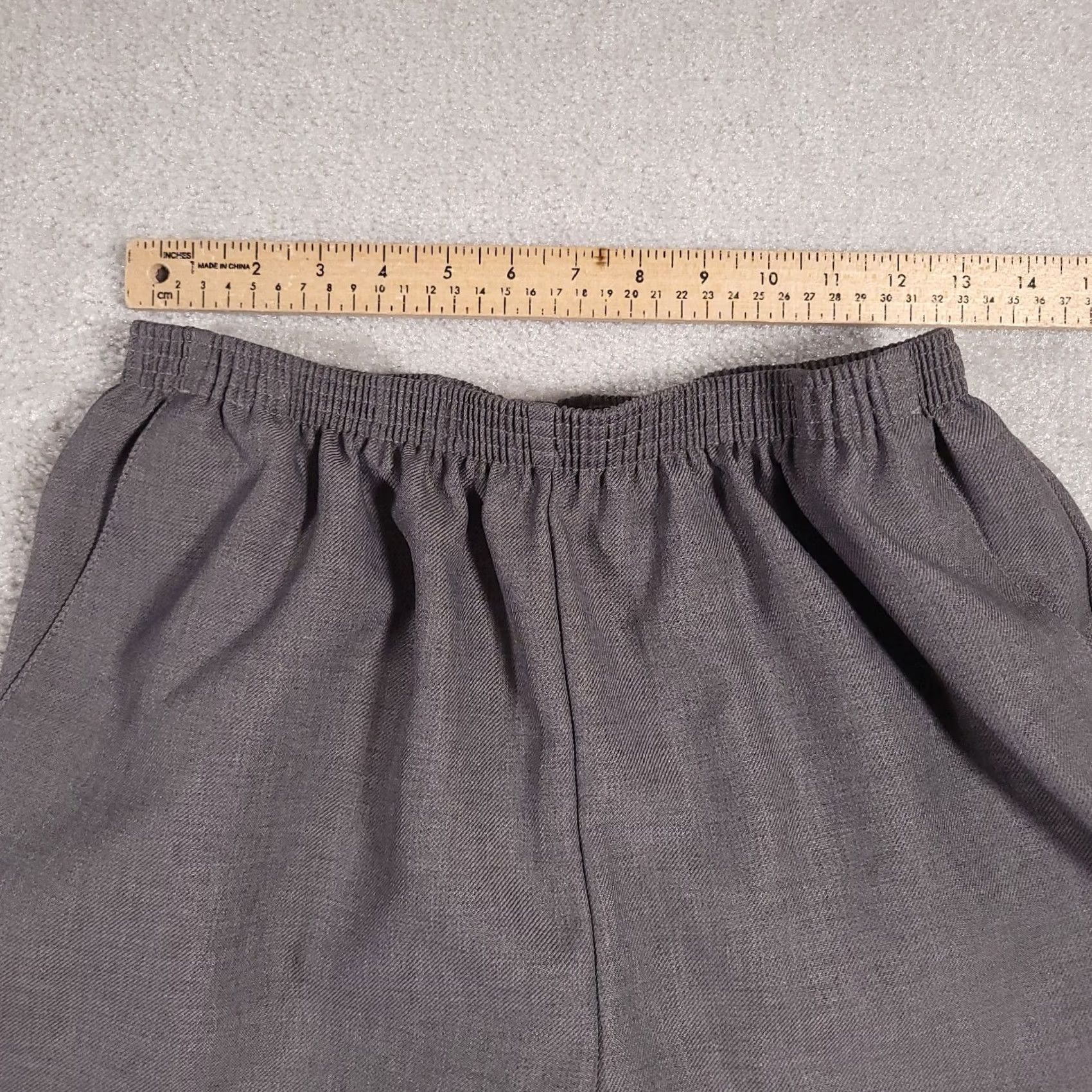 Vintage Alfred Dunner Pants Womens 14 Gray Elastic Waist Pockets 26x27.5 Knit Formal Dress Pants 80s 90s Men? Size 36" / US 14 / IT 50 - 5 Thumbnail