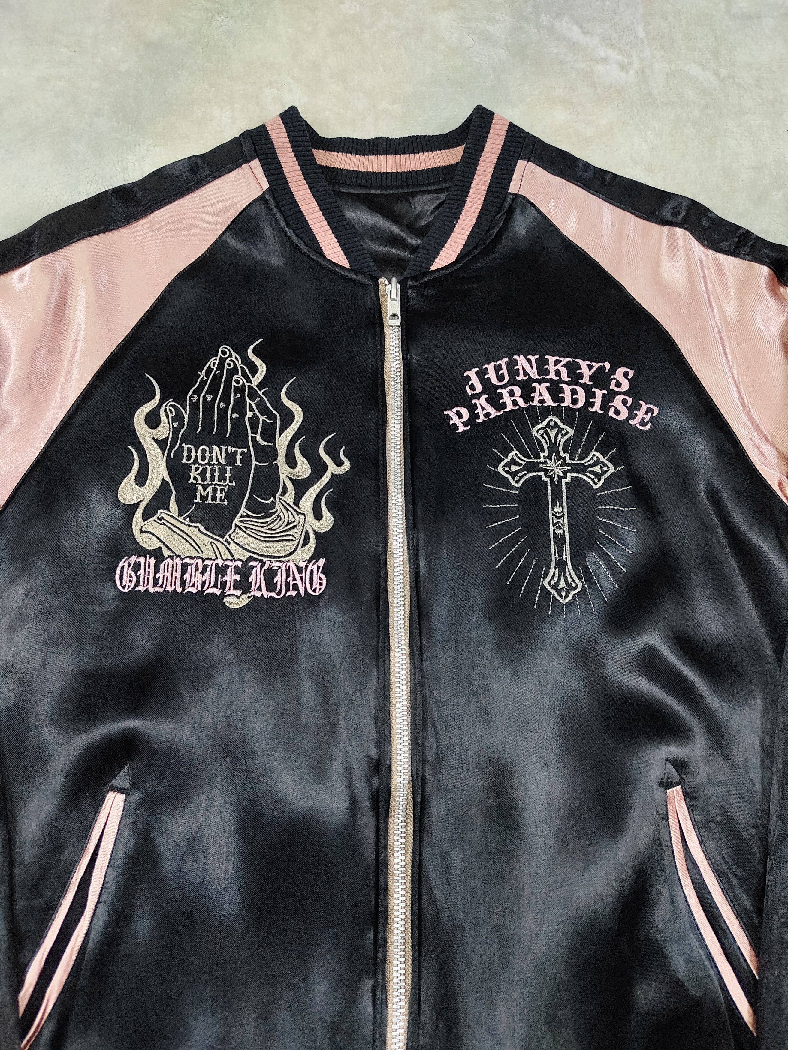 Japanese Brand ❤️‍🔥Junky's Paradise 🇯🇵Tatto Art Reversible Rayon Sukajan Size US XL / EU 56 / 4 - 2 Thumbnail