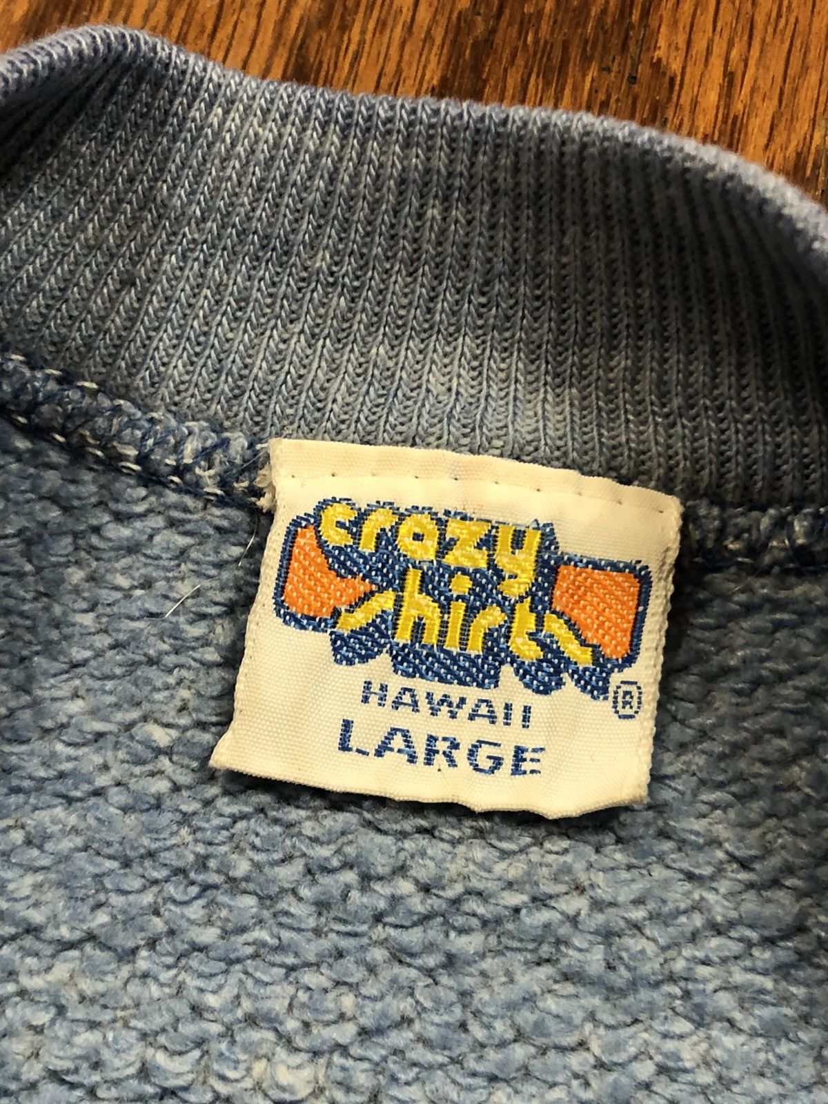 Vintage Vintage Crazy Sweatshirt Blue Carmel Seagull Waves 1970s Size US L / EU 52-54 / 3 - 6 Thumbnail