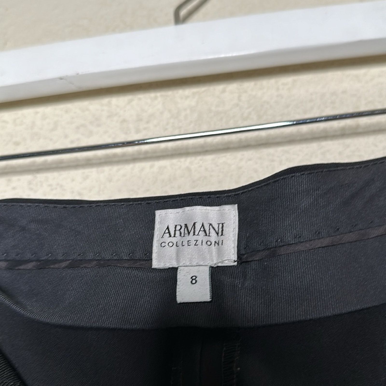 Armani Collezioni VTG Armani Collezioni 100% Wool Tuxedo Pant Suit Black Sz 8 Size M / US 6-8 / IT 42-44 - 9 Thumbnail