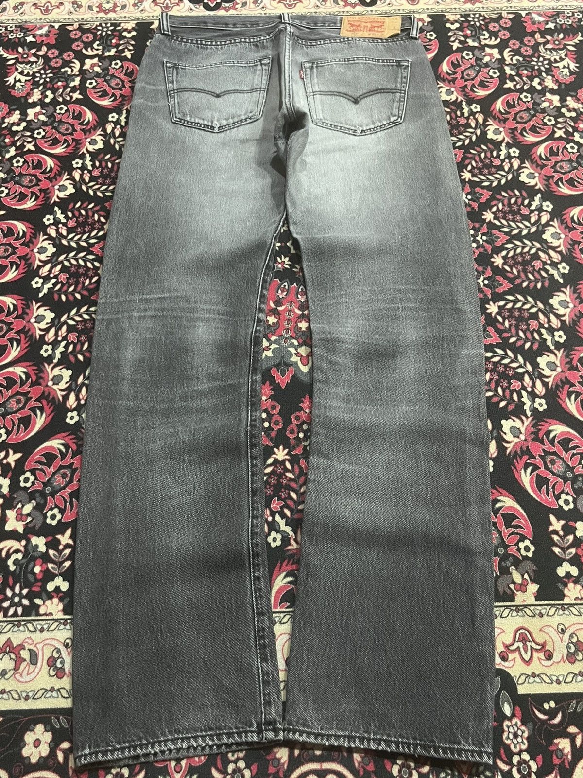 Levi's Vintage Y2K 501 Grey Washed Buttonfly Straight Leg Jeans Size US 32 / EU 48 - 2 Thumbnail