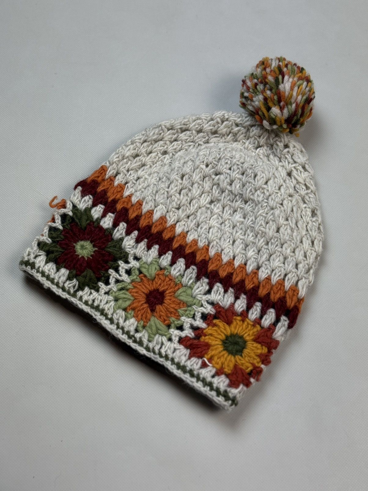 Other Pachamama Floral Pattern Hand Knitted Bobble Beanie Hat Size ONE SIZE - 11 Thumbnail