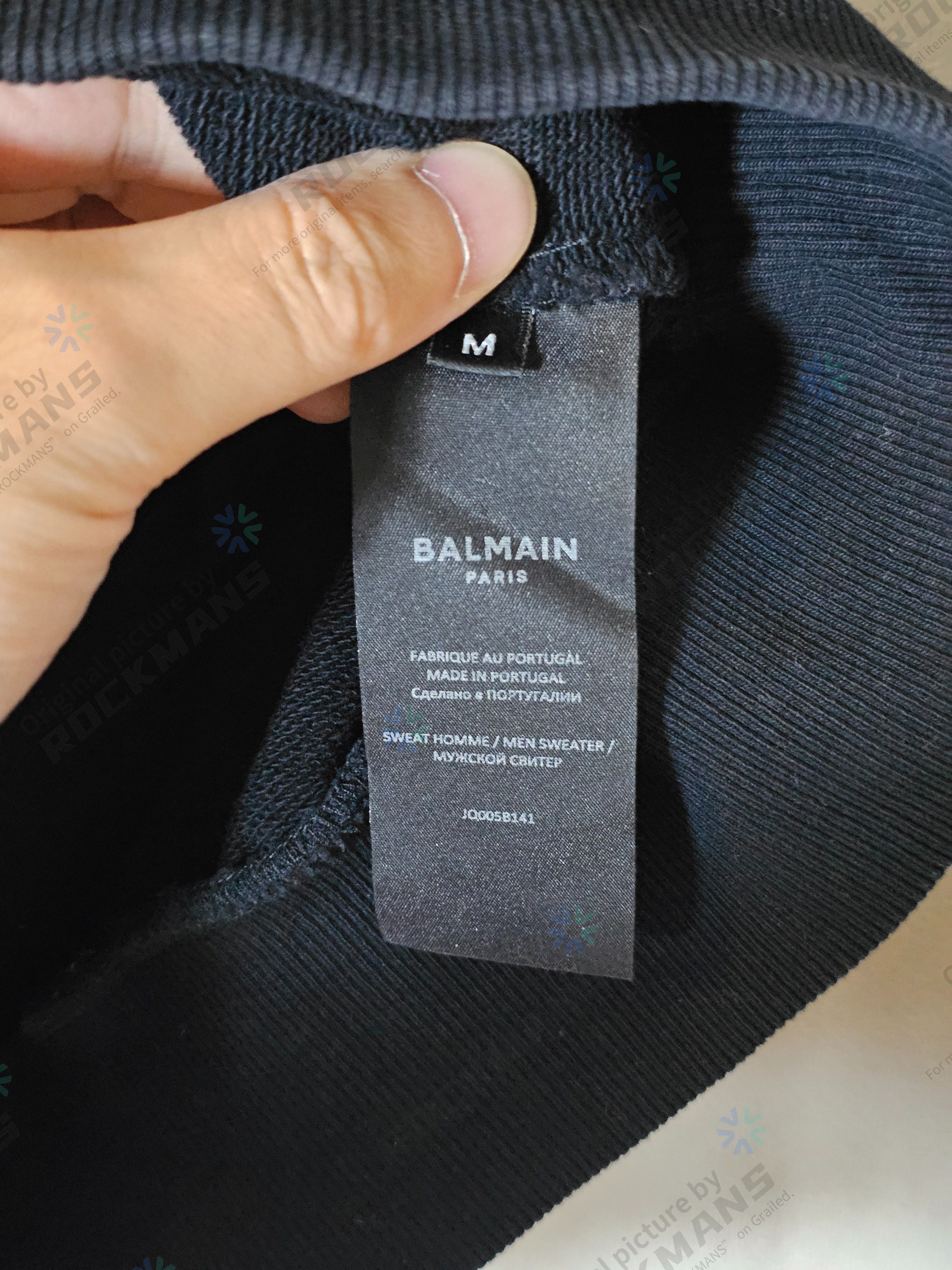 Balmain BALMAIN Logo-embossed sweatshirt Black Size M Size US M / EU 48-50 / 2 - 6 Thumbnail
