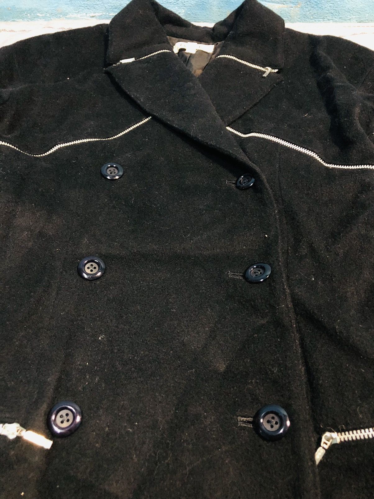 Designer × Vintage Bernard Perris Double Brested Long Jacket (25) Size S / US 4 / IT 40 - 4 Thumbnail