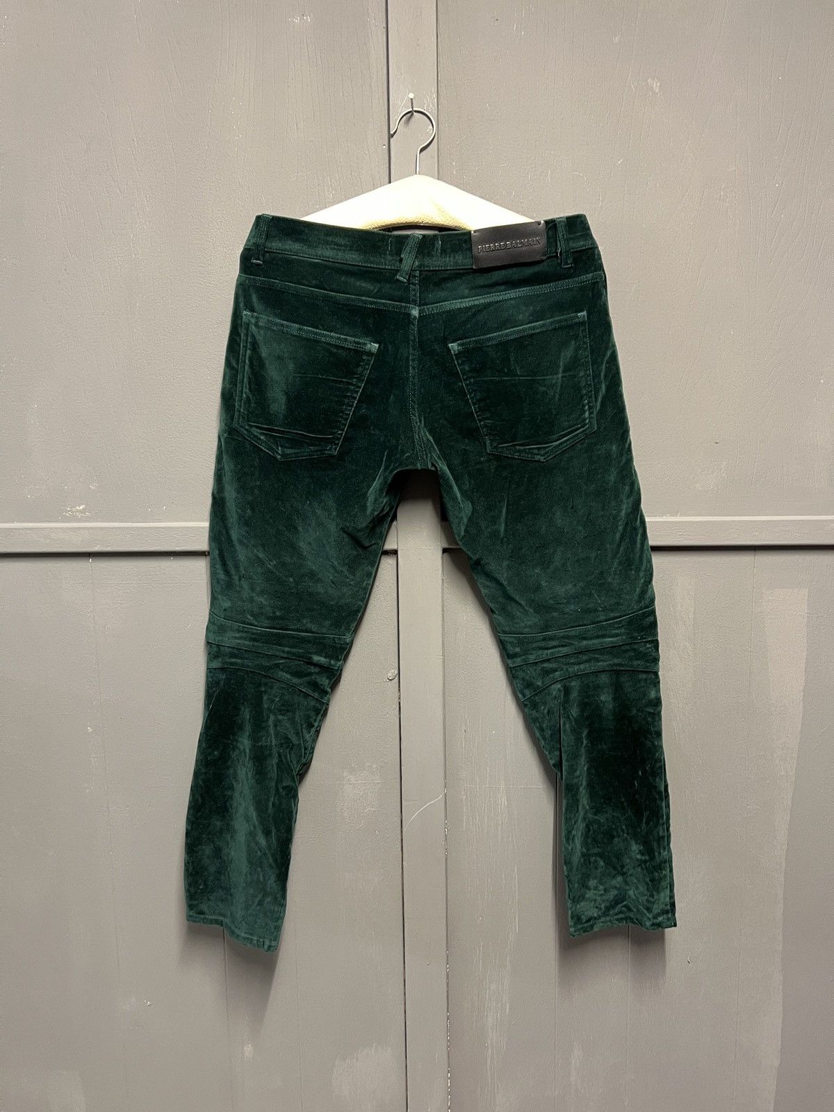 Balmain Balmain forest green velour biker pantalon Size US 32 / EU 48 - 7 Thumbnail