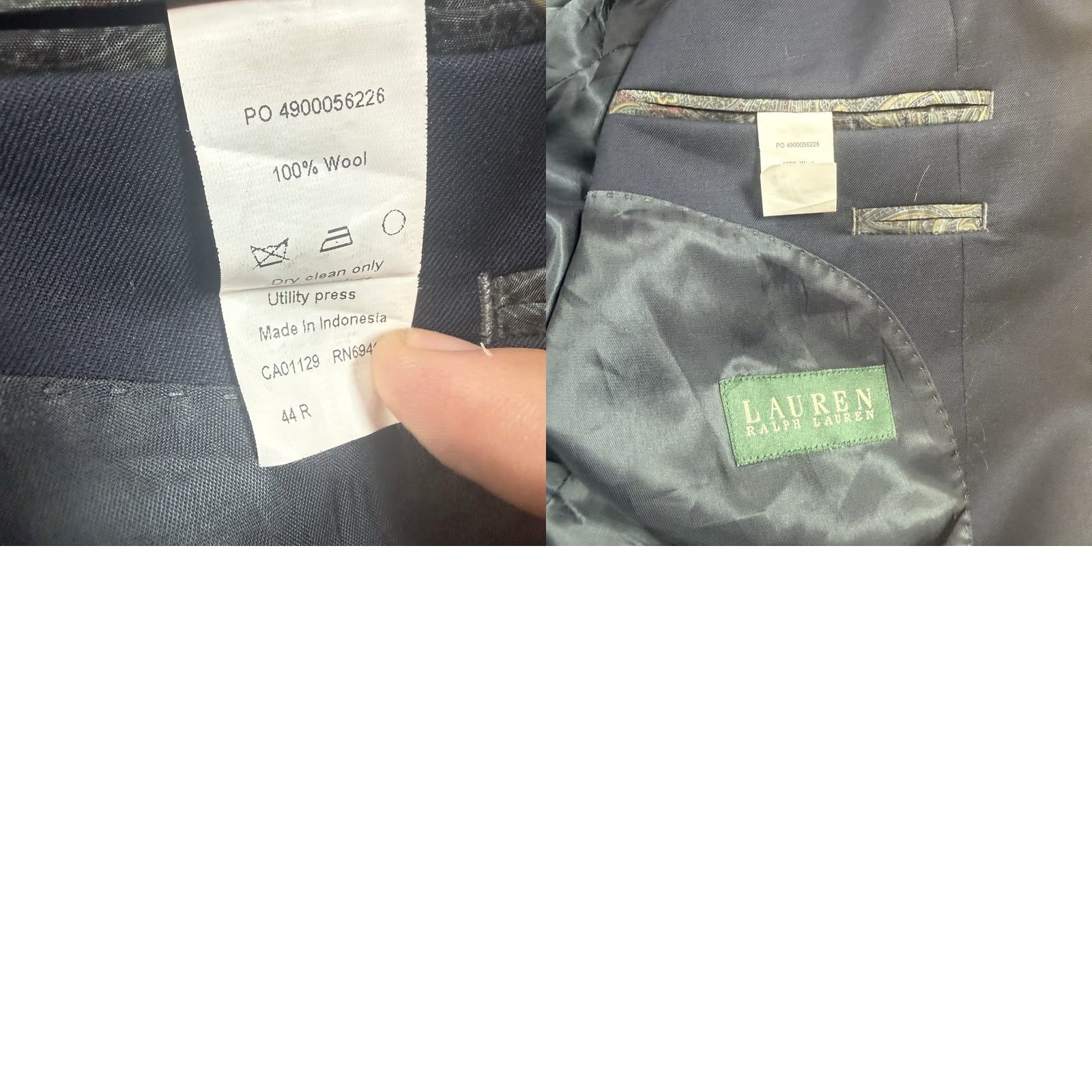 Ralph Lauren Lauren Ralph Lauren Wool Blazer Mens 44R Sport Coat Navy Blue Size 44R - 9 Thumbnail