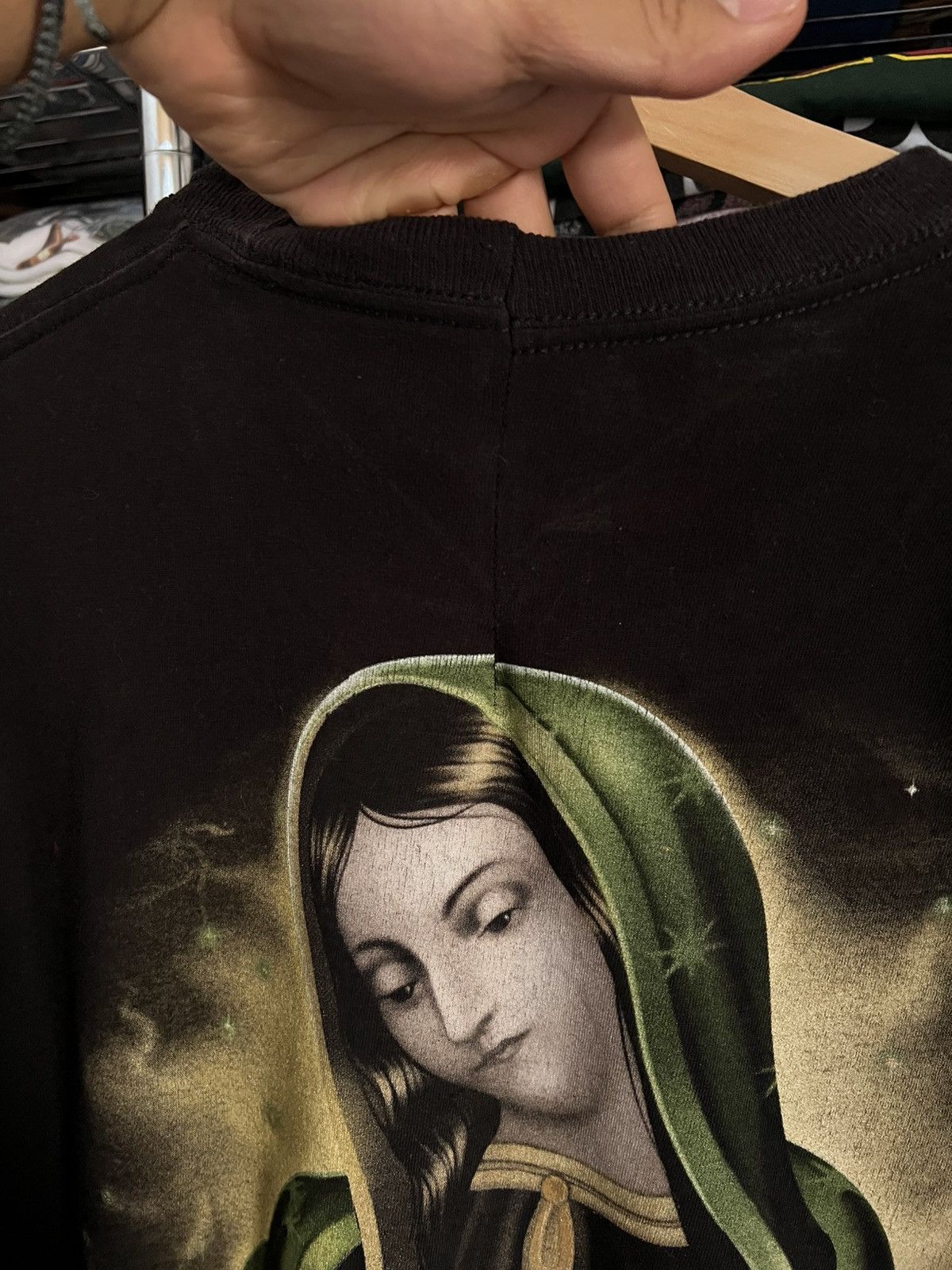 Homies 2000s Virgin Mary Bless Us All Chicano Jesus Religion Tee Size US XL / EU 56 / 4 - 5 Thumbnail