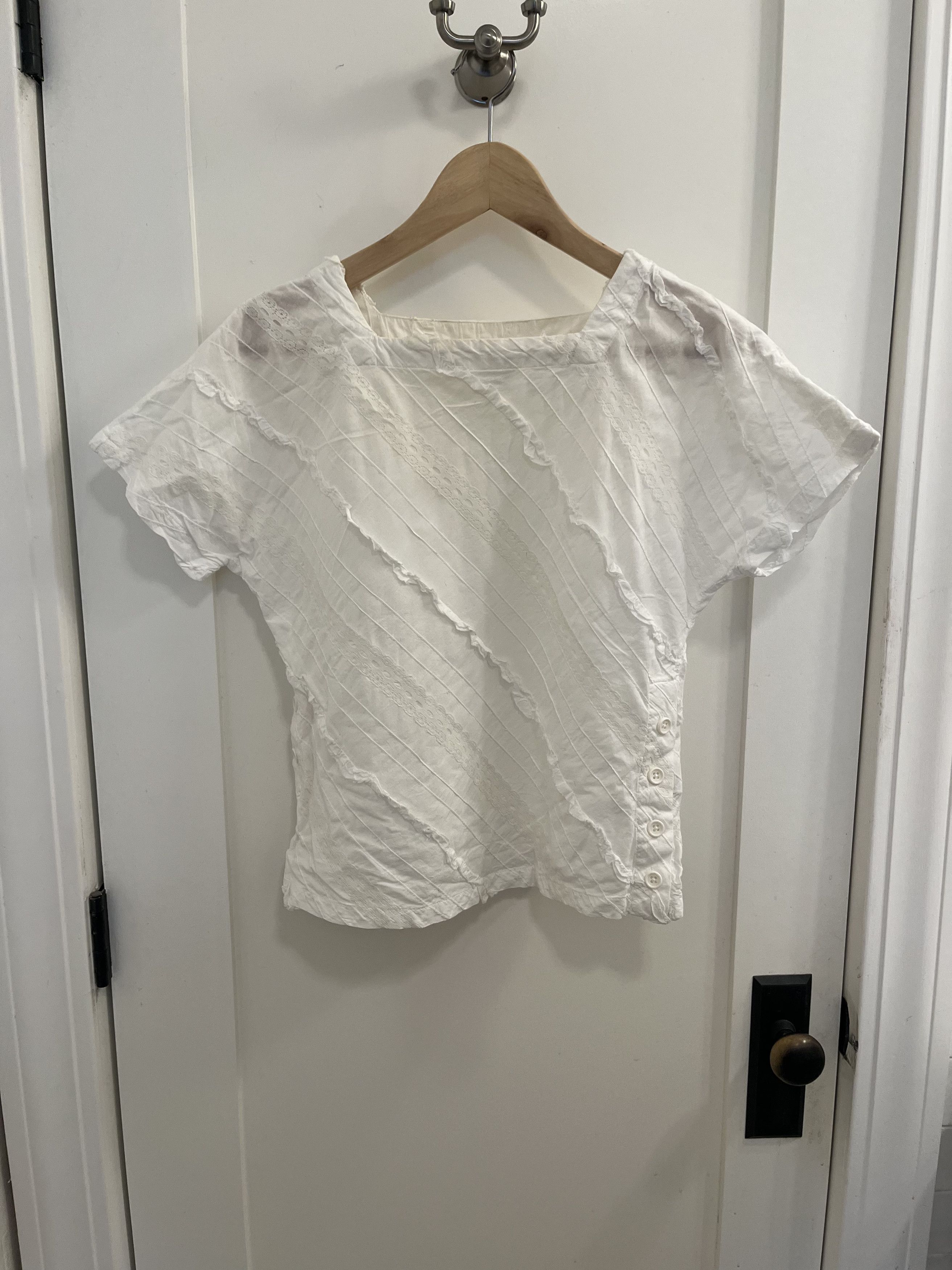 Engineered Garments Engineered Garments FWK white lace detail box blouse Size S / US 4 / IT 40 - 1 Thumbnail