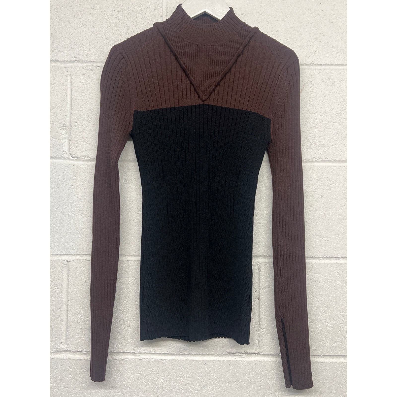 Other Marina Moscone Sz M Brown Black Two-Tone Colorblock Sweater Size M / US 6-8 / IT 42-44 - 3 Thumbnail