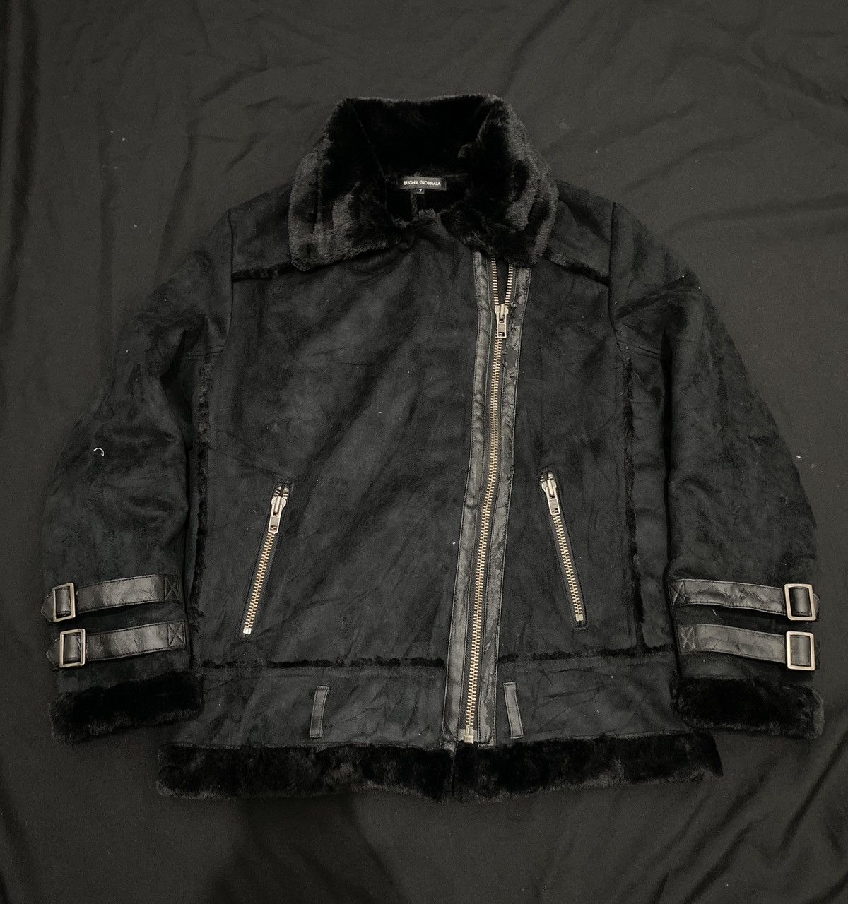 14th Addiction Vintage Buona Giornata Faux Fur Suede leather jacket Size US M / EU 48-50 / 2 - 2 Thumbnail