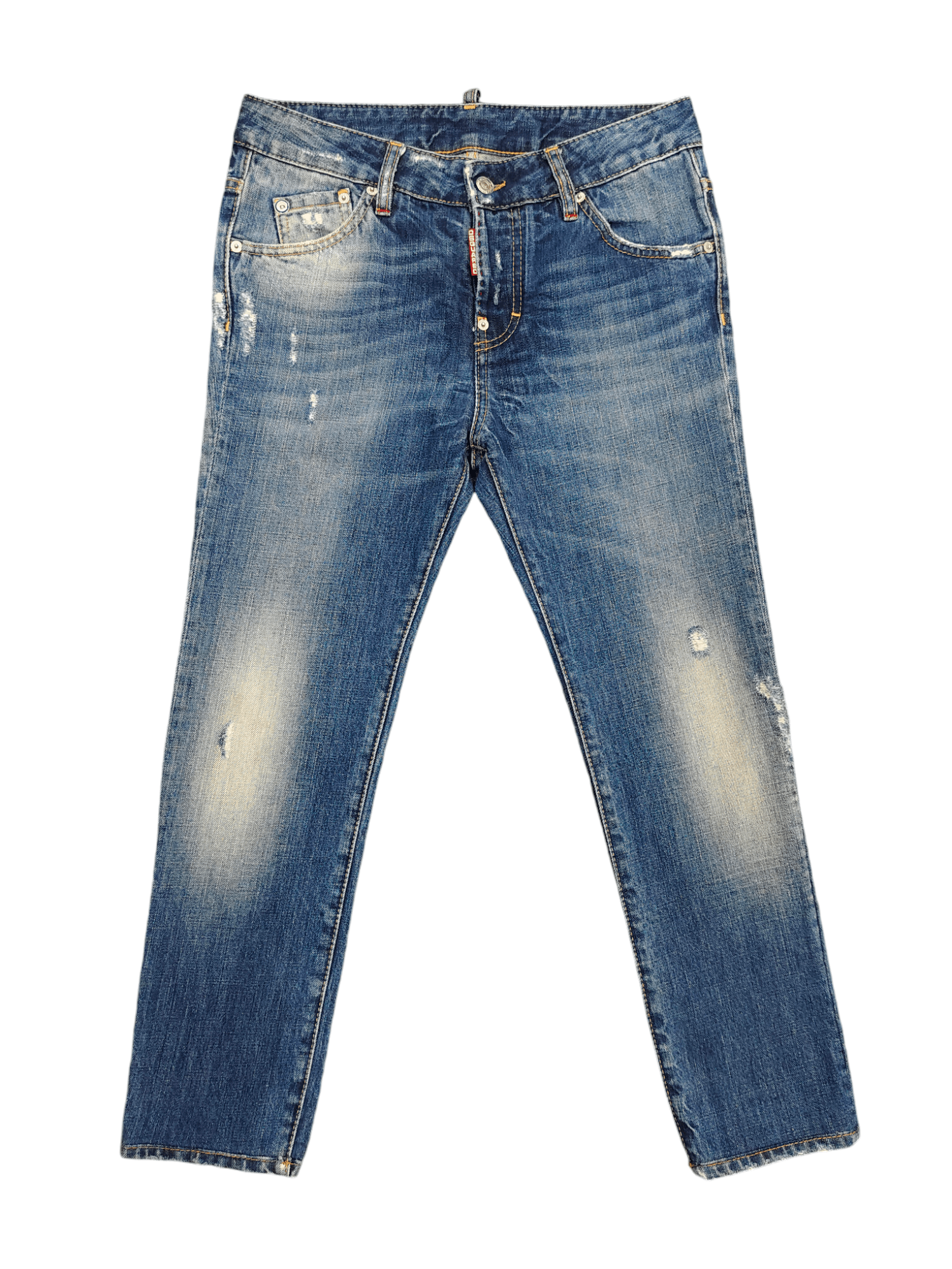 Dsquared2 🇨🇦 Dsquared2 Leather Pacth Font Distressed Cropped Jeans Size 30" / US 8 / IT 44 - 1 Thumbnail