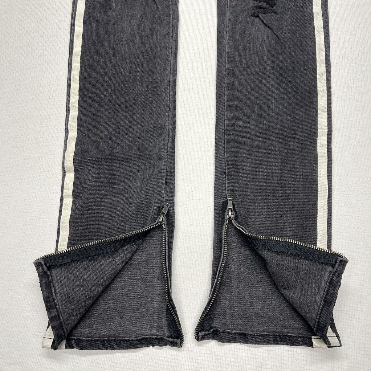 Pacsun Pacsun Jeans Black Stacked Skinny Drawstring Zip Side Stripe Size US 30 / EU 46 - 4 Thumbnail