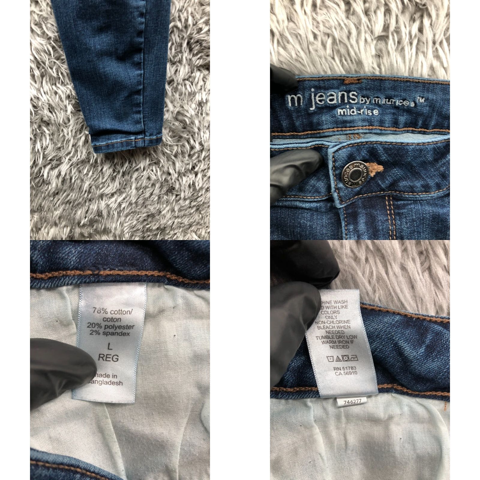 Vintage Maurices Jeans Skinny MAURICES Mid Rise jeans Woman L 30 Blue Denim 5-Pocket Design Belt Loops Zipper Button Modern Classic American Size 36" / US 14 / IT 50 - 9 Thumbnail