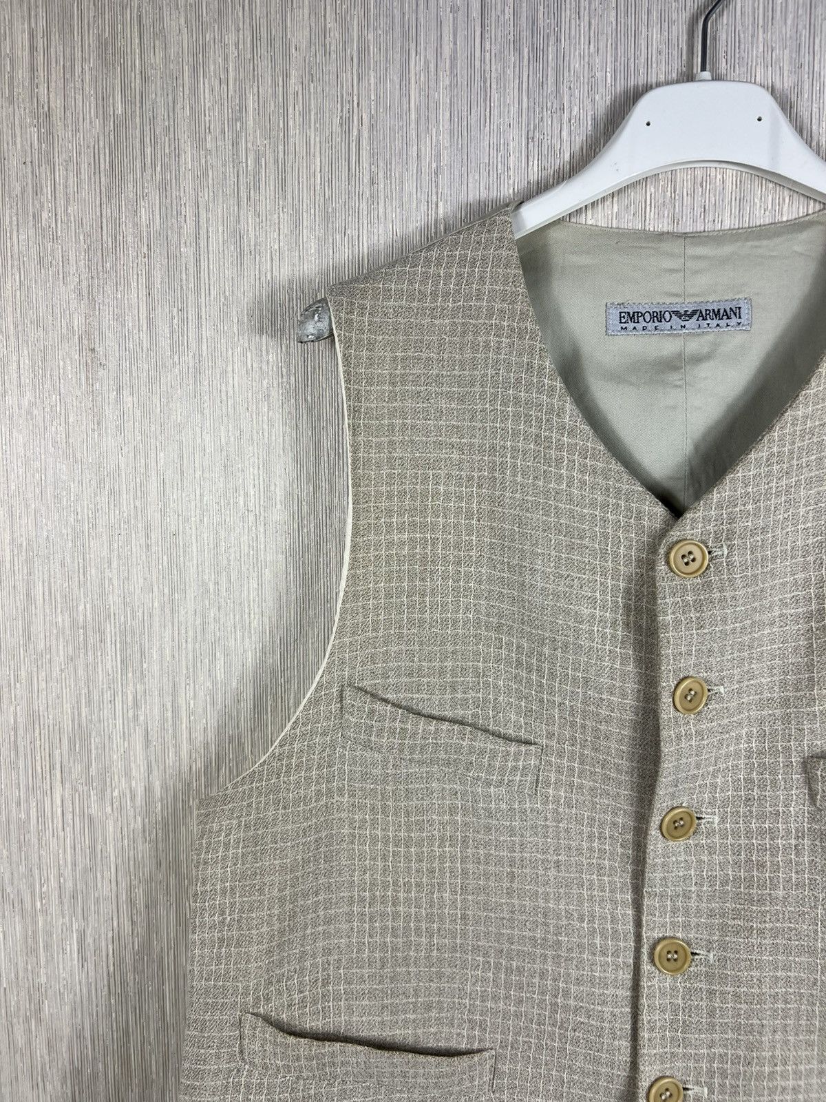 Emporio Armani Vintage 90s Emporio Armani archival linen suit vest Size 48R - 4 Thumbnail