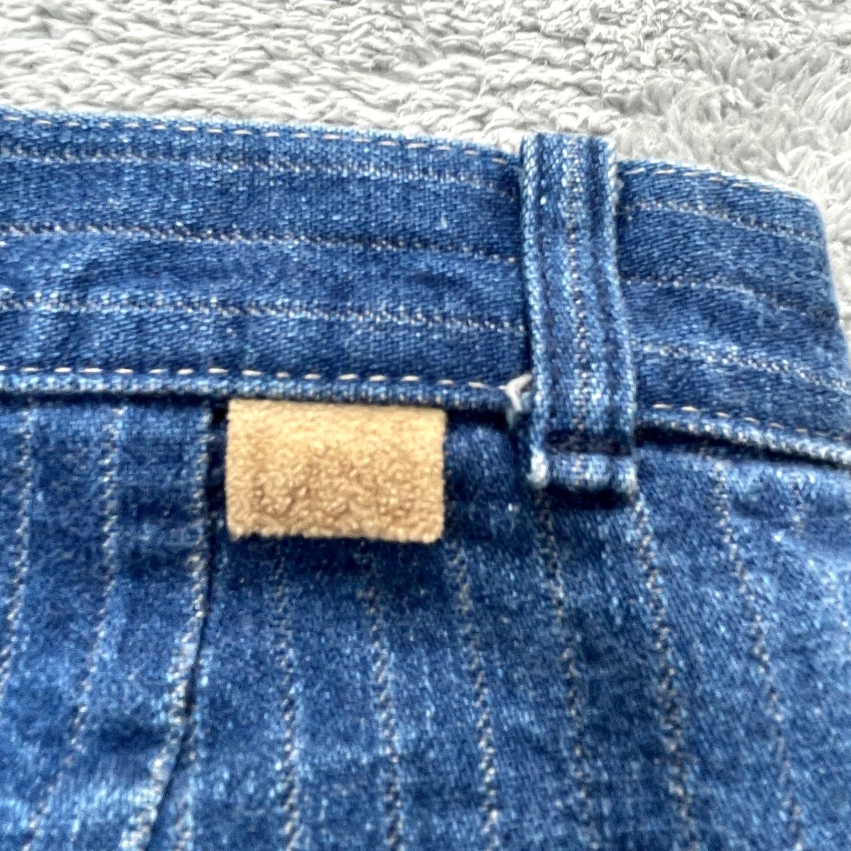 Lee VINTAGE Lee Jeans Womens 26x26 Blue Straight Leg Pinstripe High Waist Pleated Cotton Jeans Women Slim Fit 26 Inseam 26in Blue Lee Size 26" / US 2 / IT 38 - 7 Thumbnail