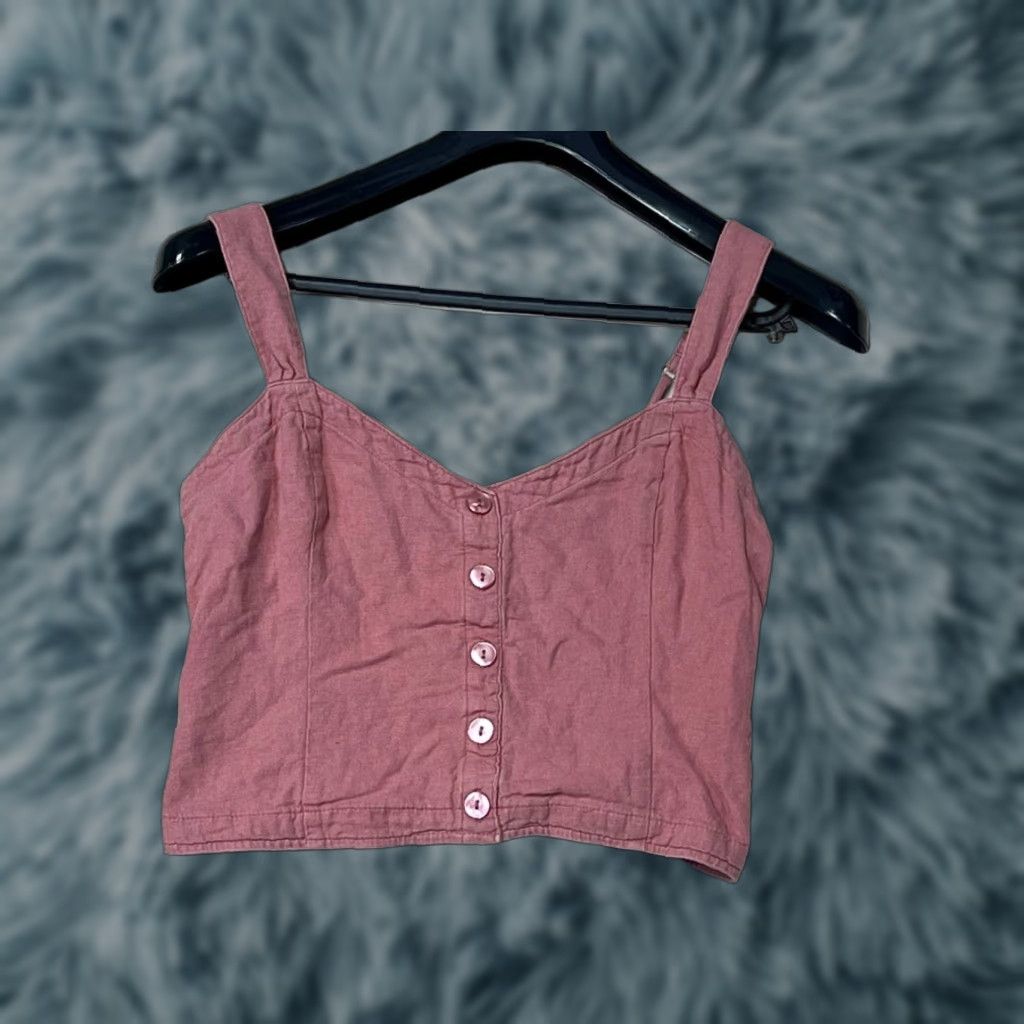 Abercrombie & Fitch Abercrombie & Fitch Women's Pink Y2K Corset Bustier Crop Tank Top M Sleeveless Cropped Pocket? (Note: "Pocket" not in original) Size M / US 6-8 / IT 42-44 - 1 Thumbnail