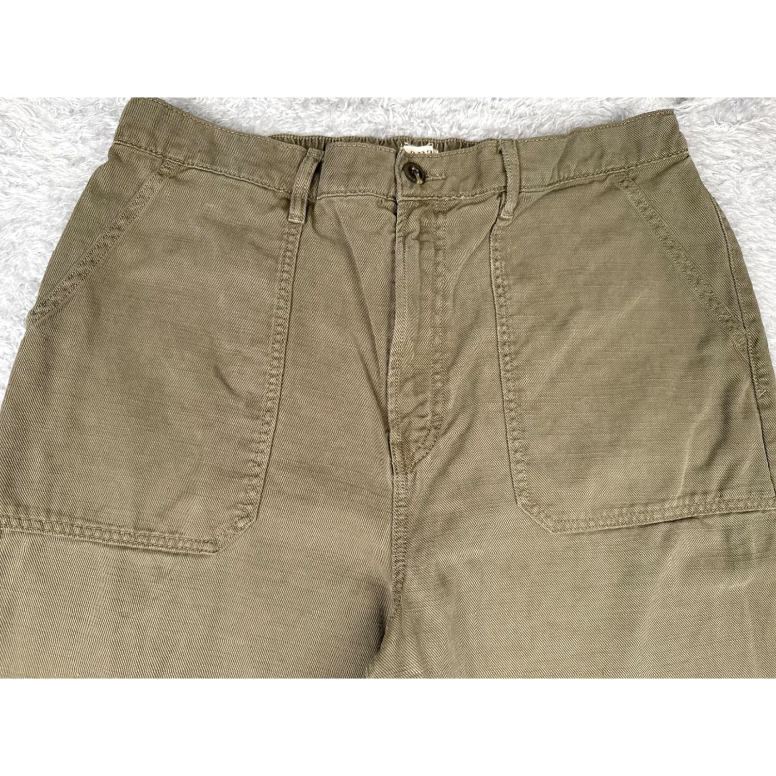 Olive a.n.a A New Approach Pants Womens 16 Olive Green Wide Leg Utility Tencel Blend Size 38" / US 16 / IT 52 - 4 Thumbnail