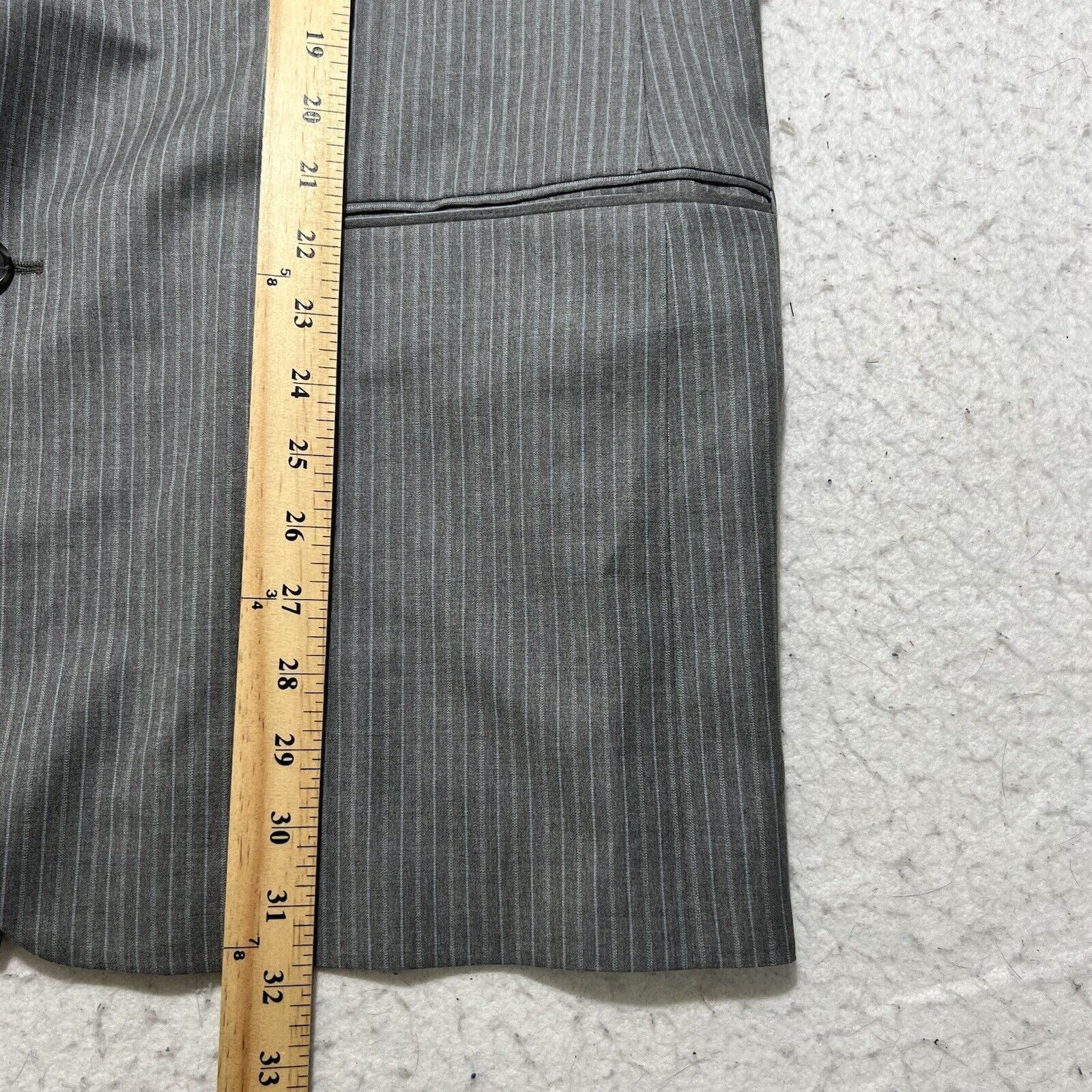 Hickey Freeman Hickey Freeman 44R Worsted Wool Gray Pinstripe Suit Jacket Size 44R - 12 Thumbnail