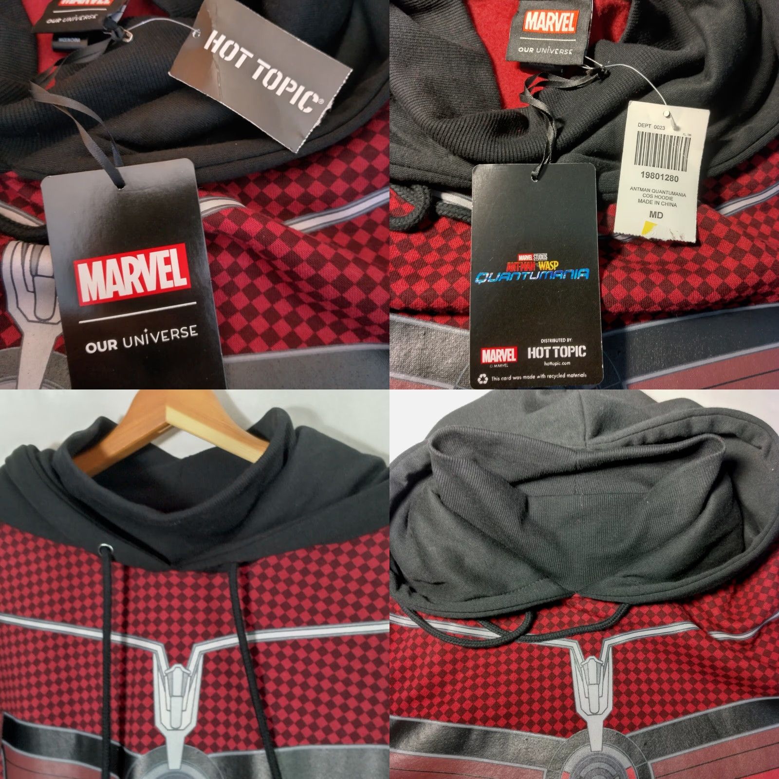 Vintage VINTAGE Marvel Ant Man Quantumania Hoodie Shirt M Red Checkered Cosplay Pullover Hooded Sweatshirt Mens Size US M / EU 48-50 / 2 - 8 Thumbnail