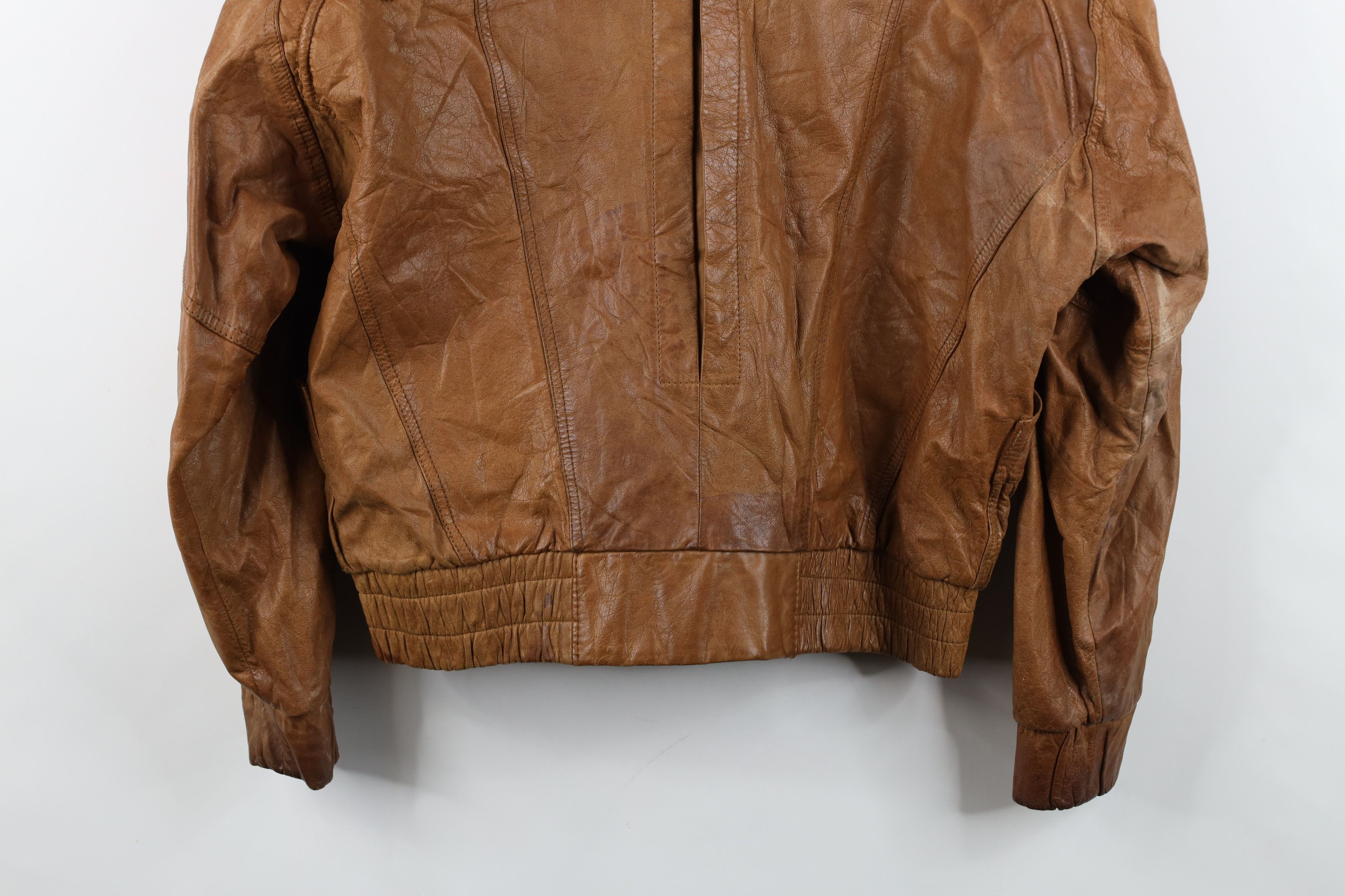 Vintage Vintage 90s Streetwear Lined Leather Bomber Jacket Size M / US 6-8 / IT 42-44 - 15 Thumbnail