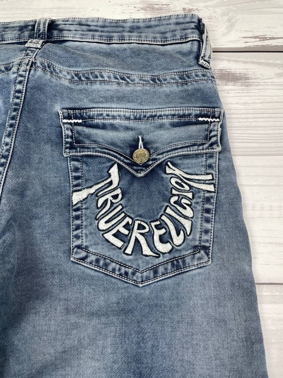 True Religion Y2K Grey Blue Distressed Jeans True Religion Aesthetic Size US 36 / EU 52 - 10 Thumbnail