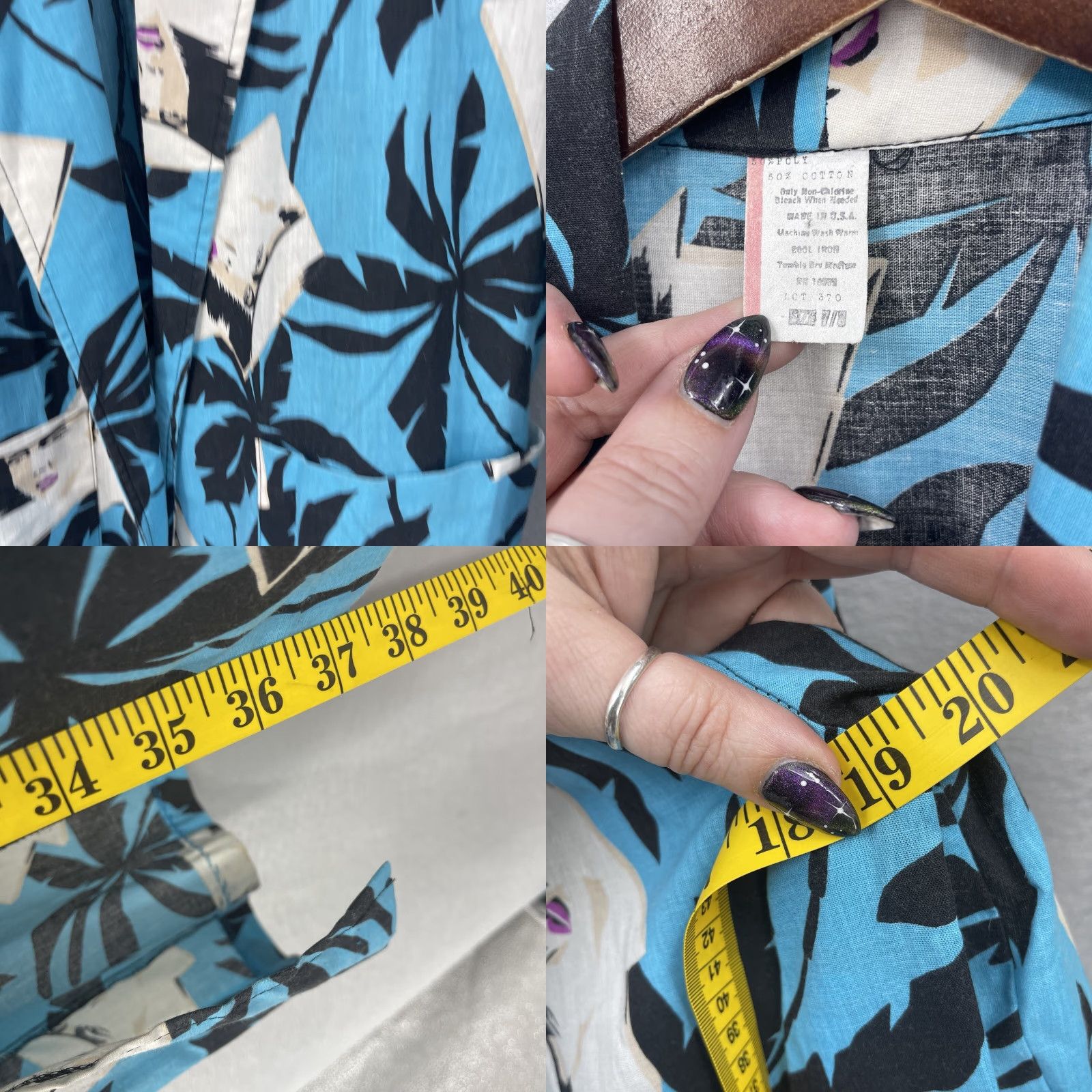 Vintage VINTAGE 90s Kimono Blouse Women Medium Blue Geometric Logo 80s Casual Women's Top Size M / US 6-8 / IT 42-44 - 8 Thumbnail
