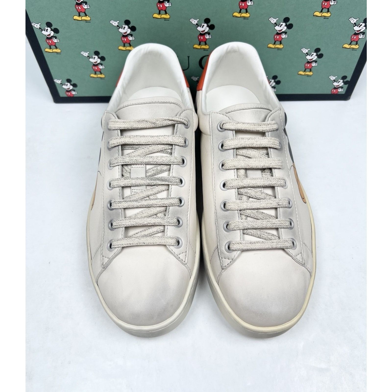 Gucci Size 8US - Gucci Ace x Disney “Mickey” Ivory Leather Size US 8 / EU 41 - 3 Thumbnail