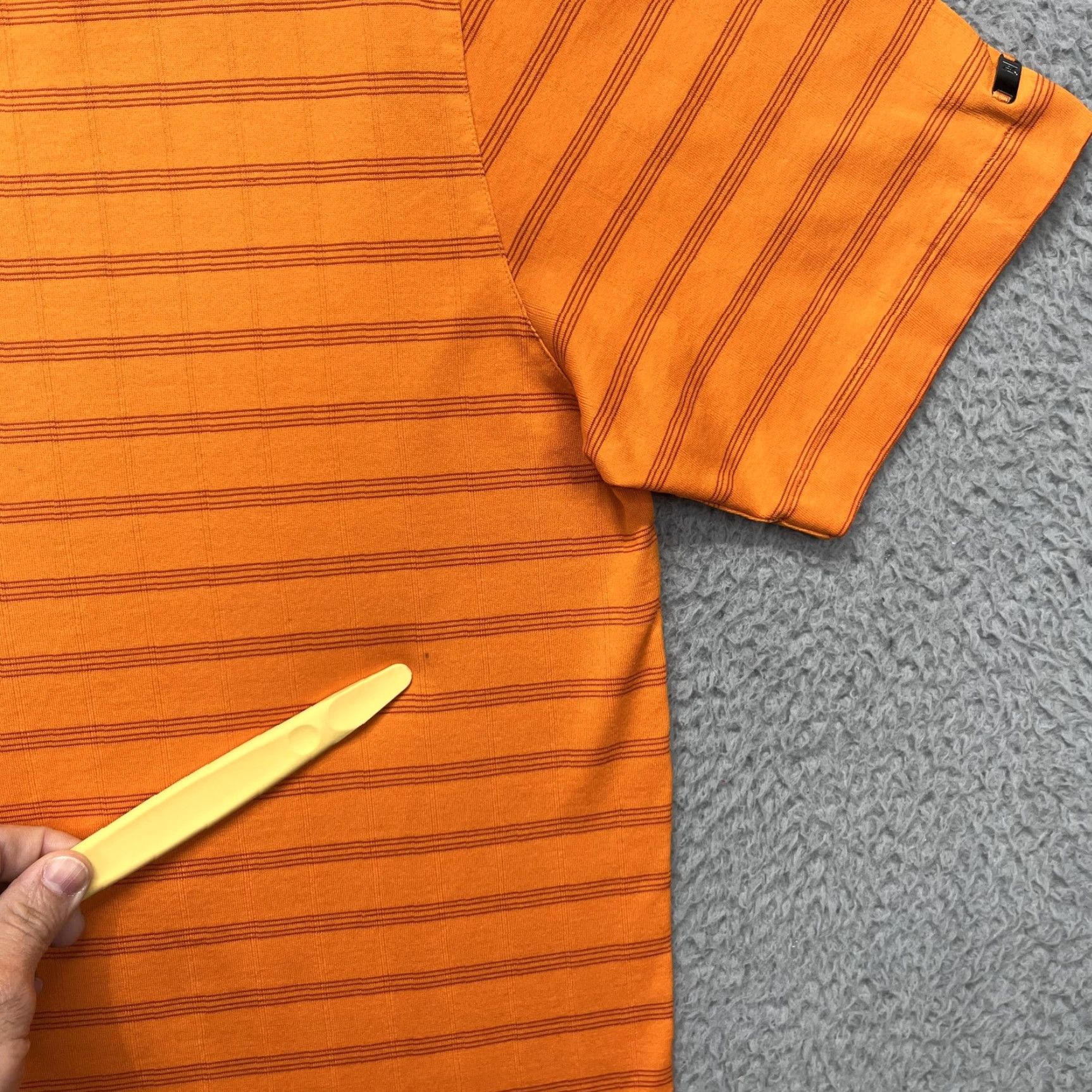 Nike Nike Tiger Woods Polo Shirt Mens Large Orange Stripe Dri-Fit Golf Performance Size US L / EU 52-54 / 3 - 2 Thumbnail