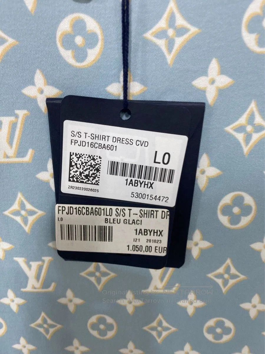 Louis Vuitton Louis Vuitton Blue Monogram Chain Cotton Dress. Size L / US 10 / IT 46 - 7 Thumbnail