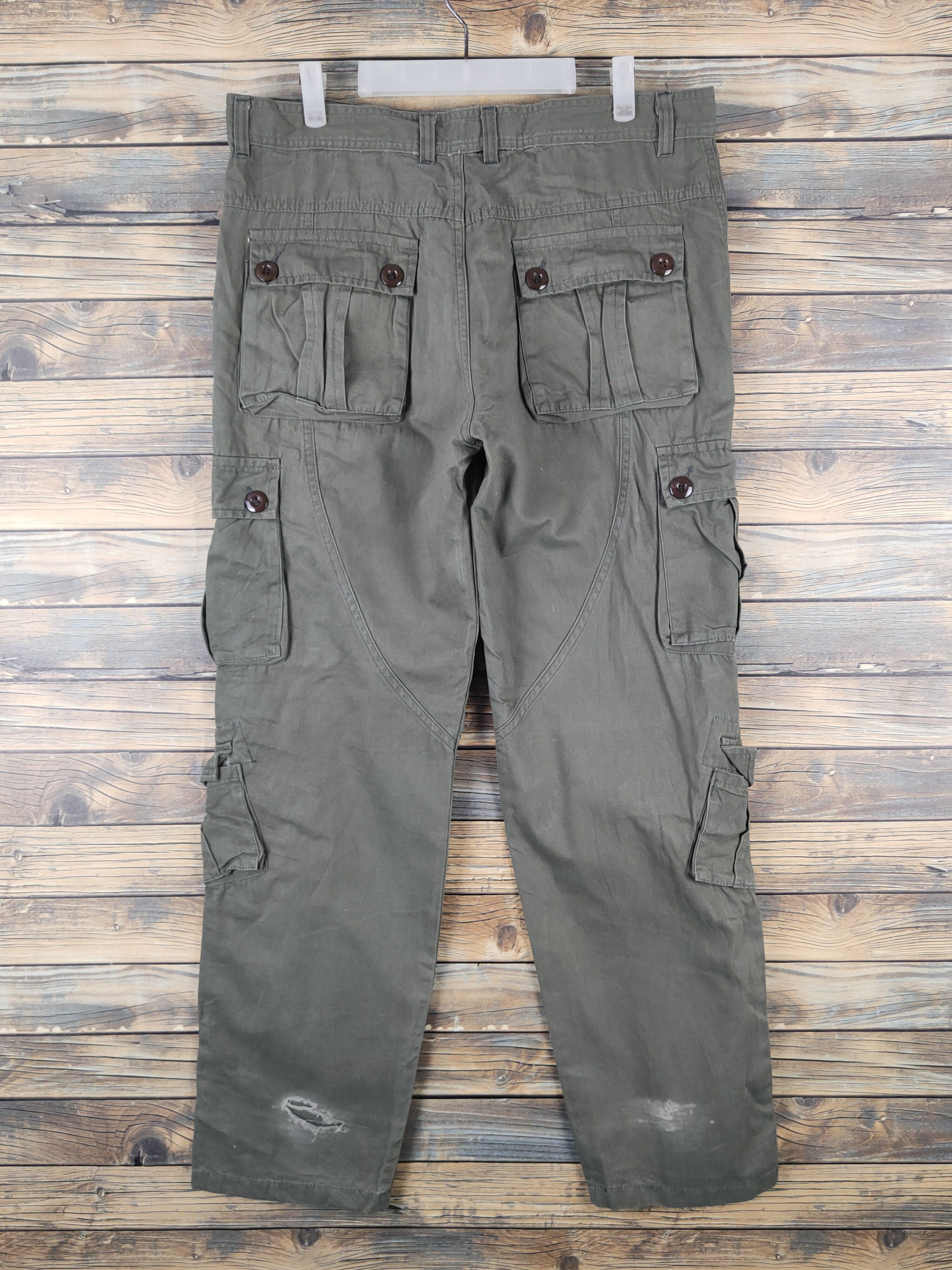 Other DL Japanese Brand Army Green Multipocket Cargo Pants #2435 Size US 34 / EU 50 - 7 Thumbnail