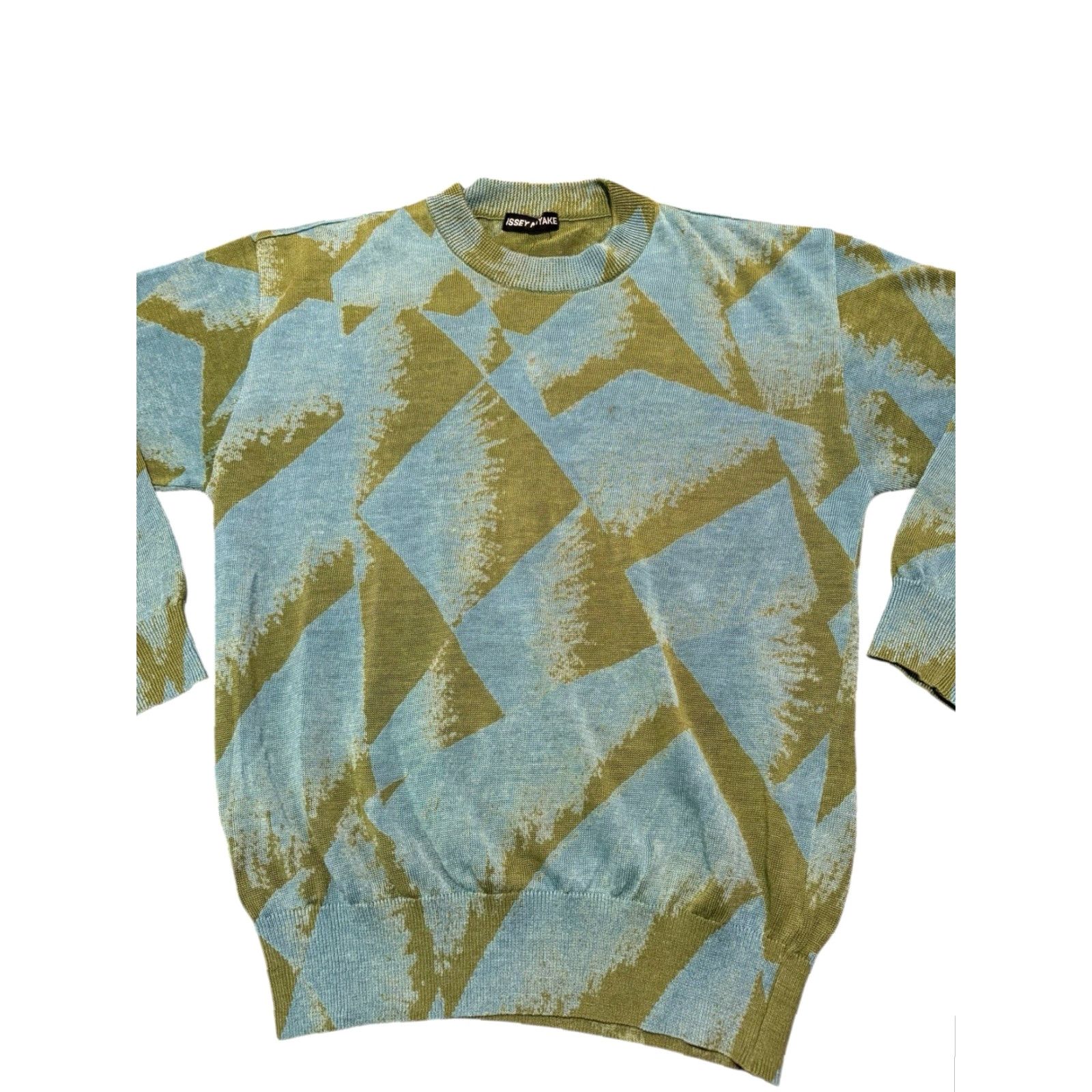 Issey Miyake VINTAGE Issey Miyake Men Abstract Intarsia Linen Sweater ME21KN036 Archival Size US M / EU 48-50 / 2 - 6 Thumbnail
