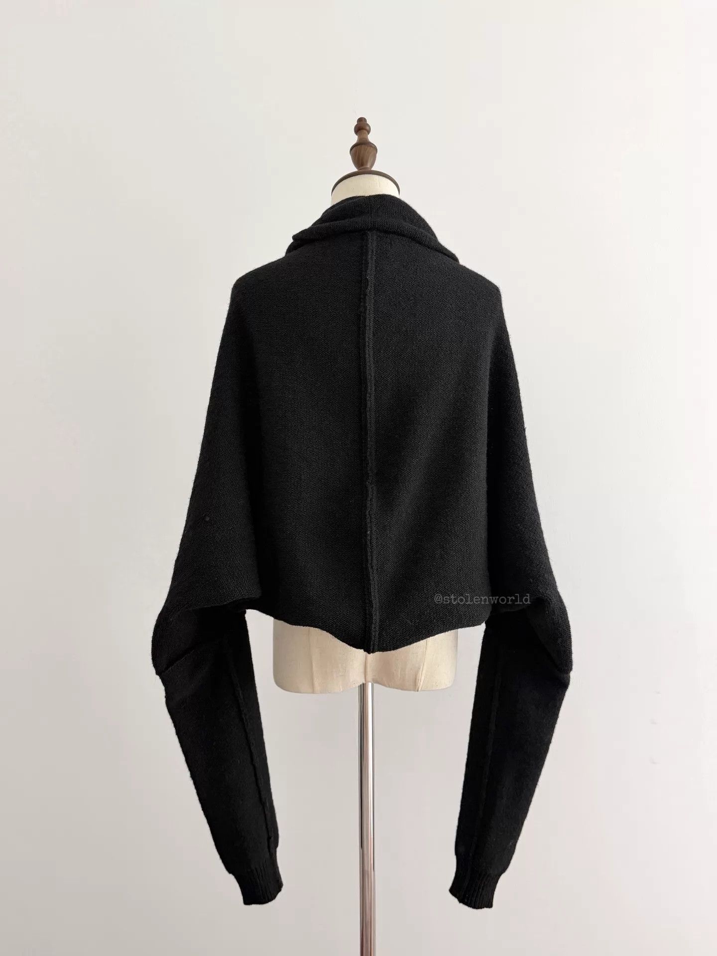 Yohji Yamamoto Yohji Yamamoto Y's 2-Way Pure Wool Knit Top Stacked Sleeves Size ONE SIZE - 4 Thumbnail