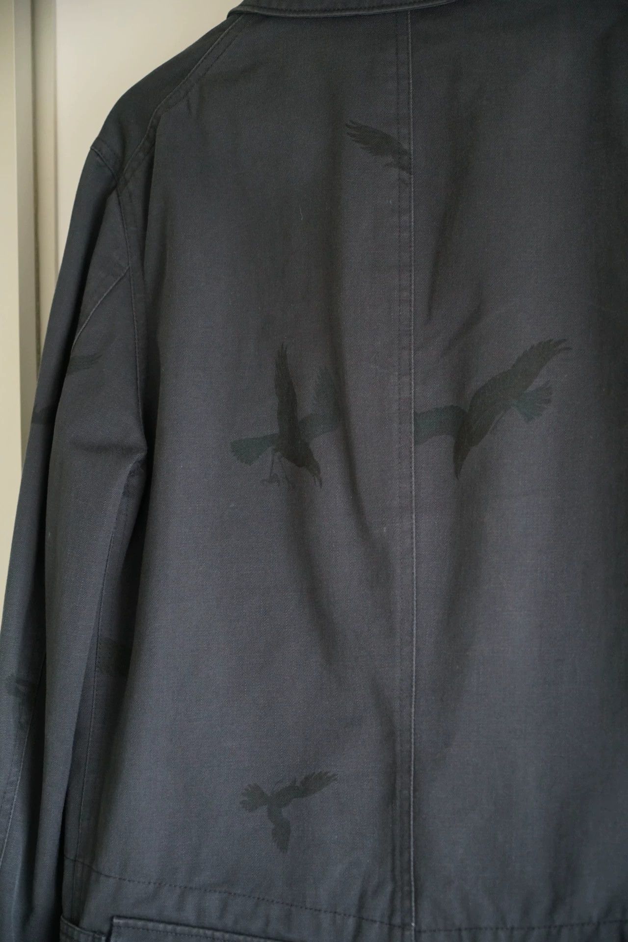 Yohji Yamamoto Yohji Yamamoto 11AW Full Crow Print Cotton Blazer Size US L / EU 52-54 / 3 - 3 Thumbnail