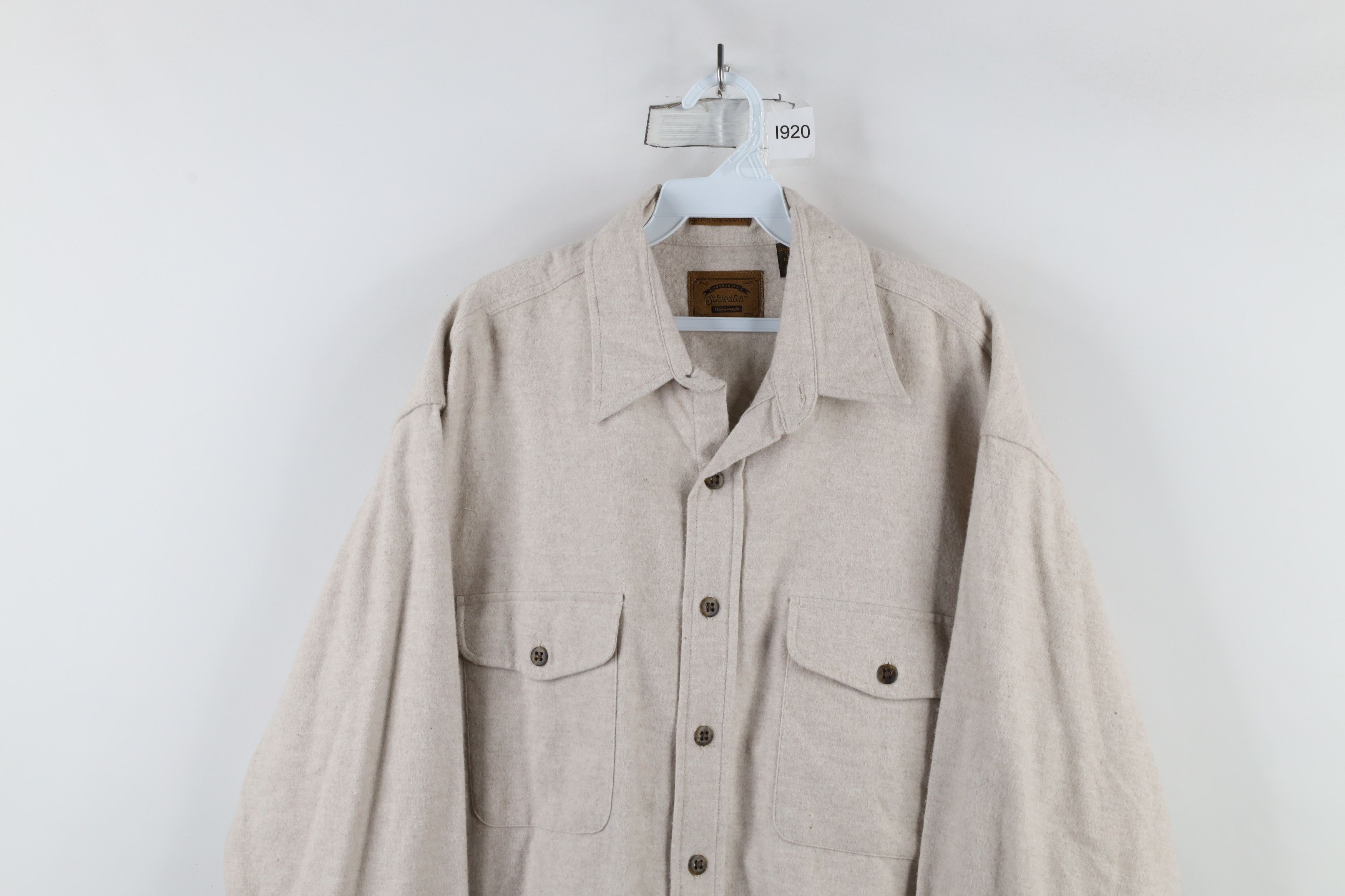 Vintage Vintage 90s Streetwear Chamois Cloth Button Shirt Beige Size US L / EU 52-54 / 3 - 2 Thumbnail