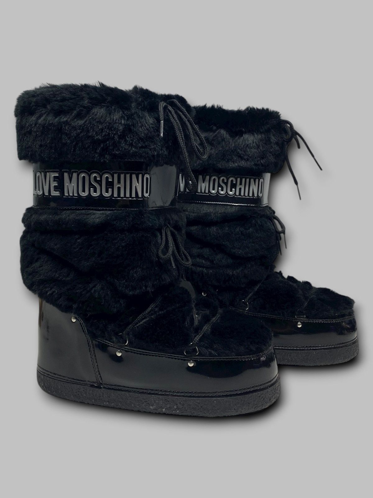Love Moschino Love Moschino Black Moon Snow Boots Size US 8 / IT 38 - 1 Thumbnail
